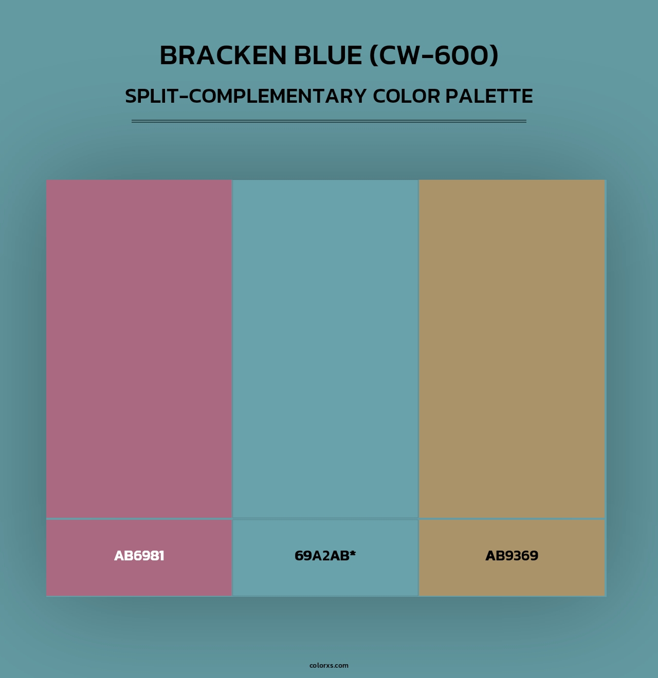 Bracken Blue (CW-600) - Split-Complementary Color Palette