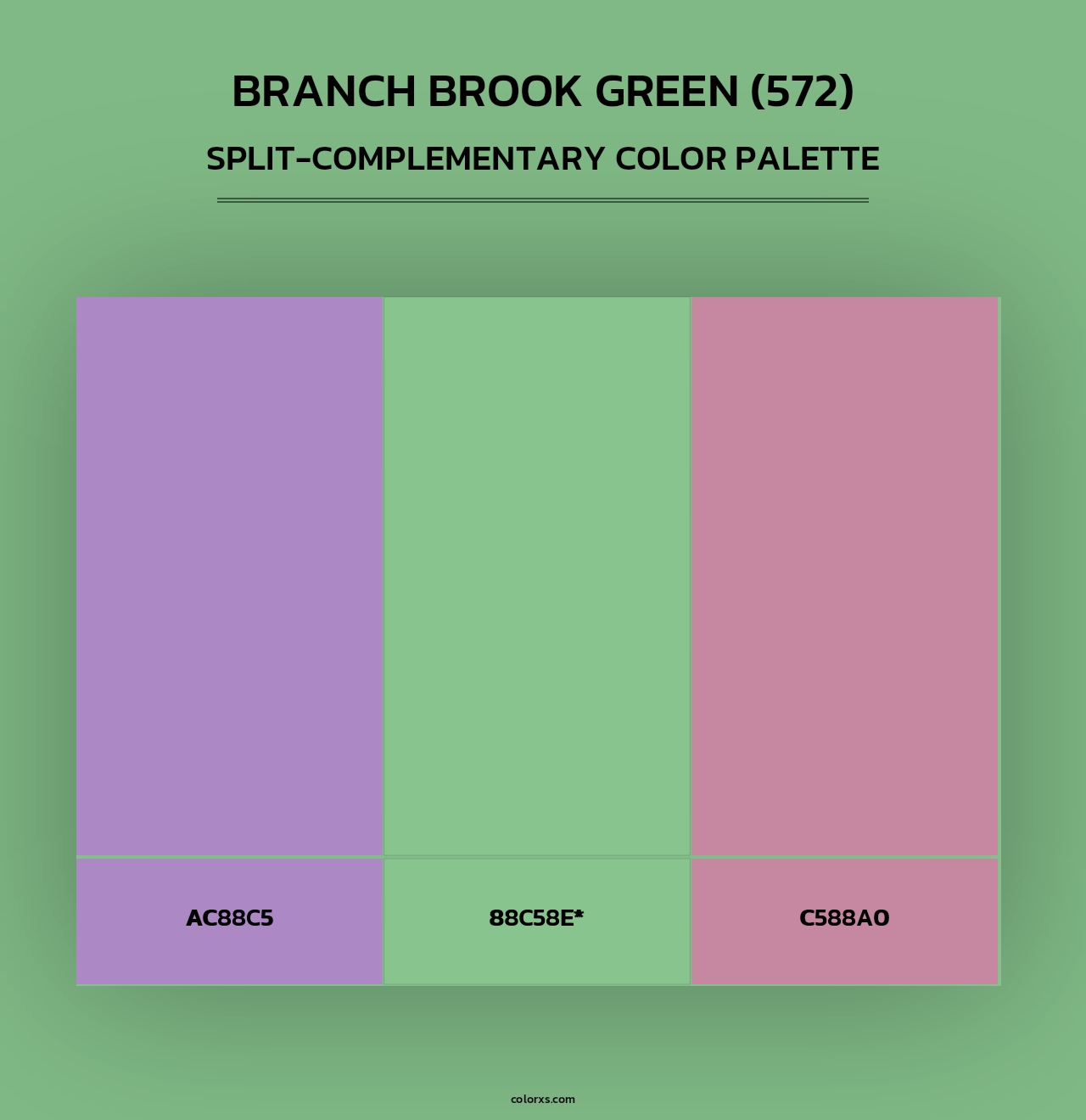 Branch Brook Green (572) - Split-Complementary Color Palette