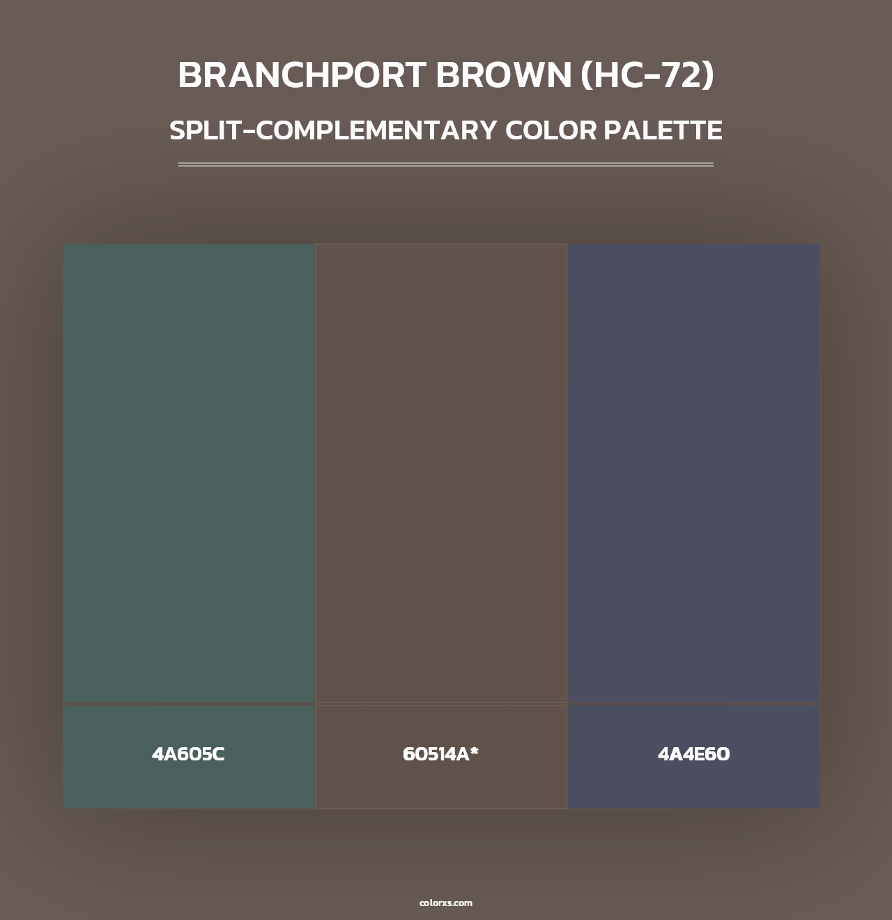 Branchport Brown (HC-72) - Split-Complementary Color Palette