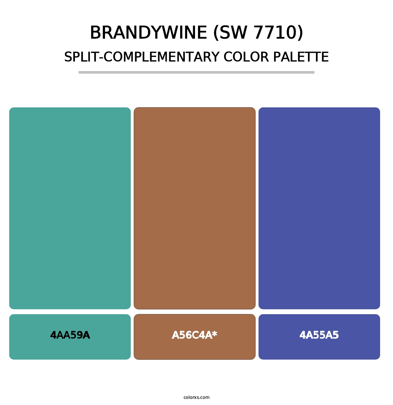 Brandywine (SW 7710) - Split-Complementary Color Palette