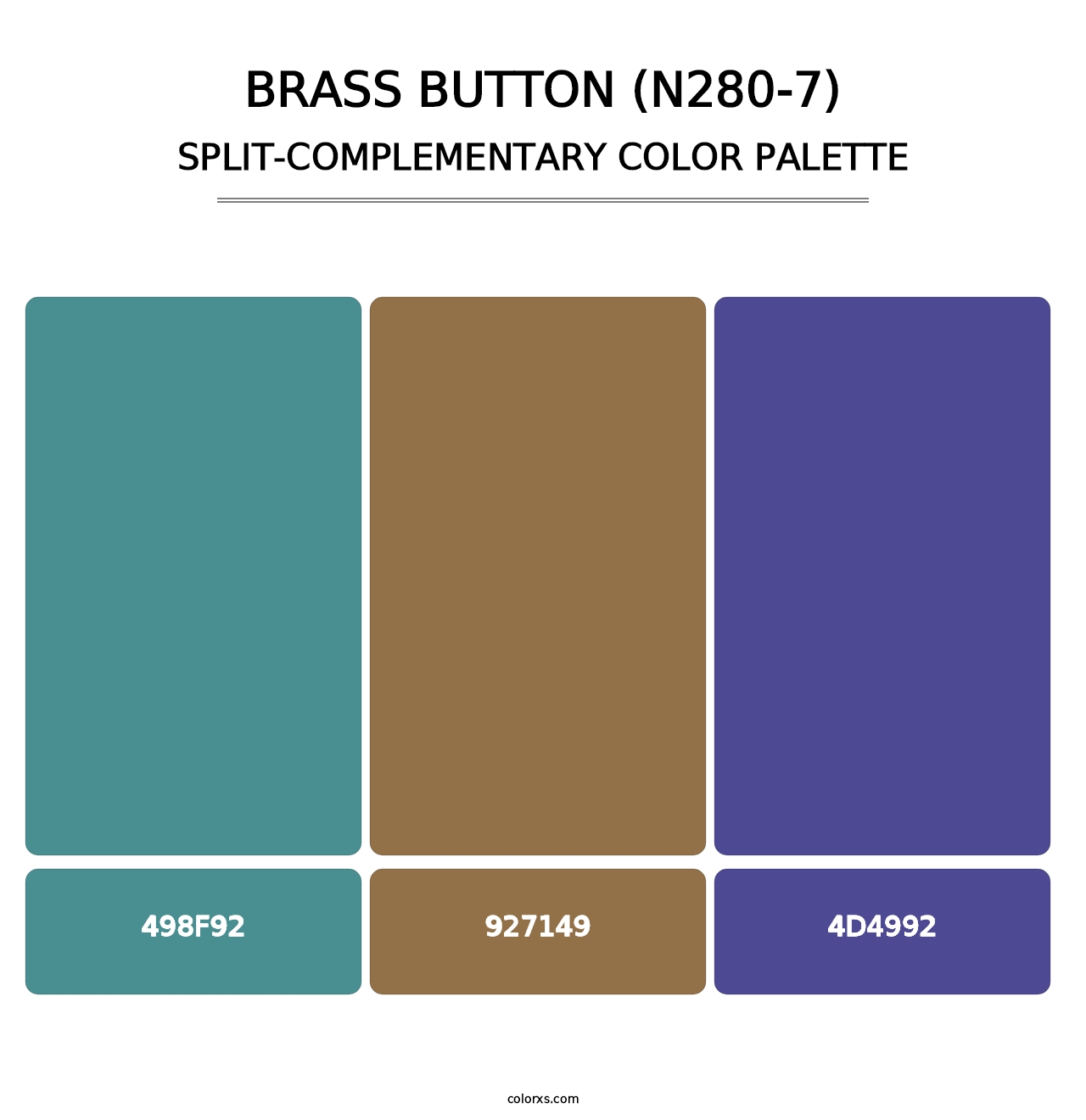 Brass Button (N280-7) - Split-Complementary Color Palette