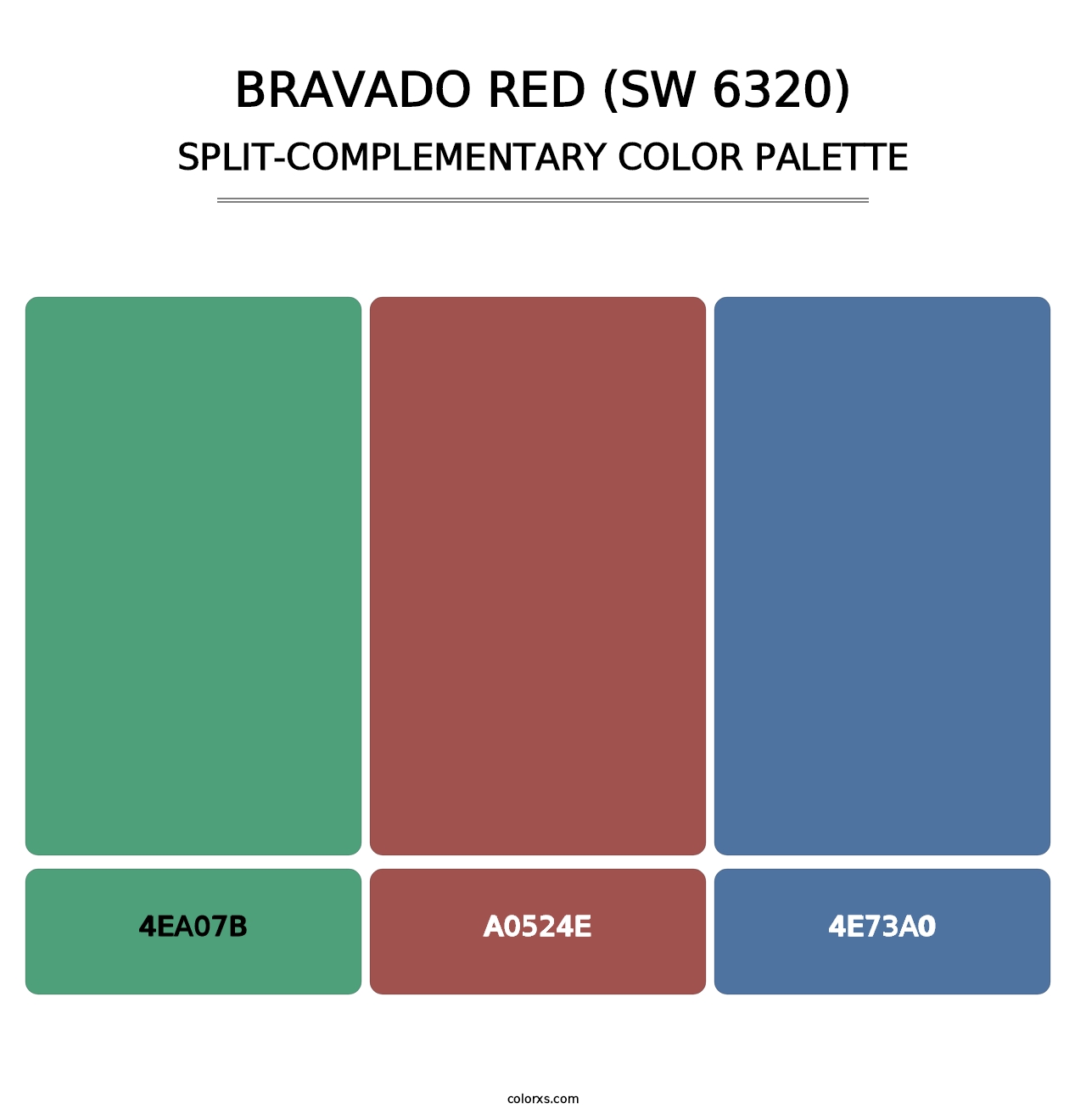 Bravado Red (SW 6320) - Split-Complementary Color Palette