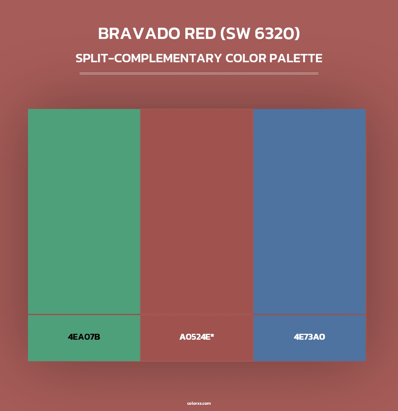 Bravado Red (SW 6320) - Split-Complementary Color Palette