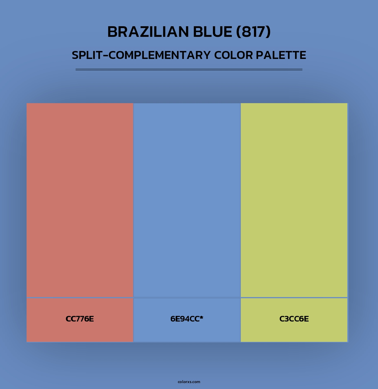 Brazilian Blue (817) - Split-Complementary Color Palette