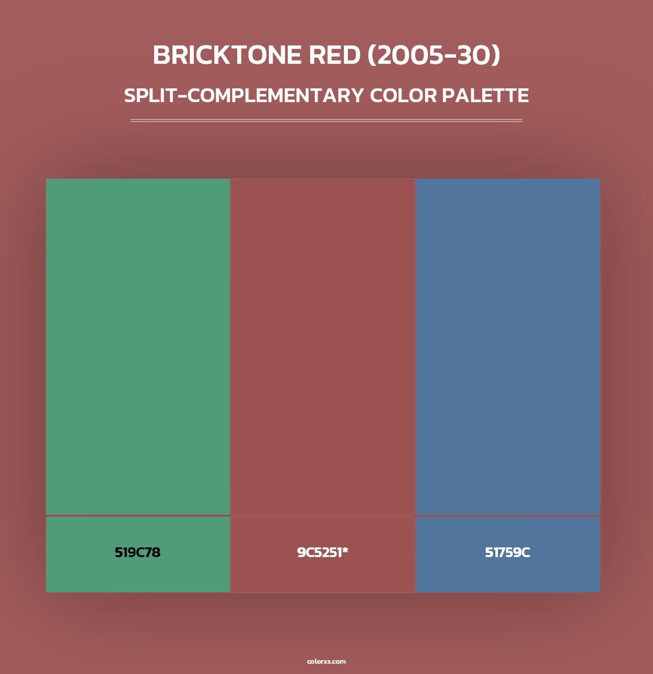 Bricktone Red (2005-30) - Split-Complementary Color Palette