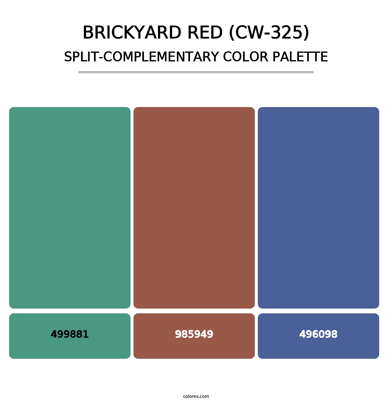 Brickyard Red (CW-325) - Split-Complementary Color Palette