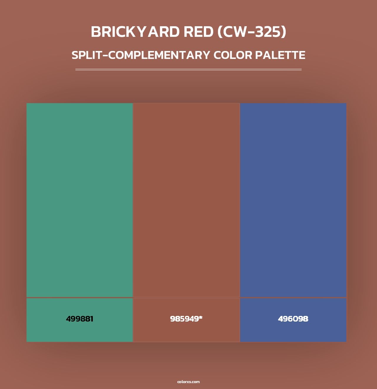 Brickyard Red (CW-325) - Split-Complementary Color Palette