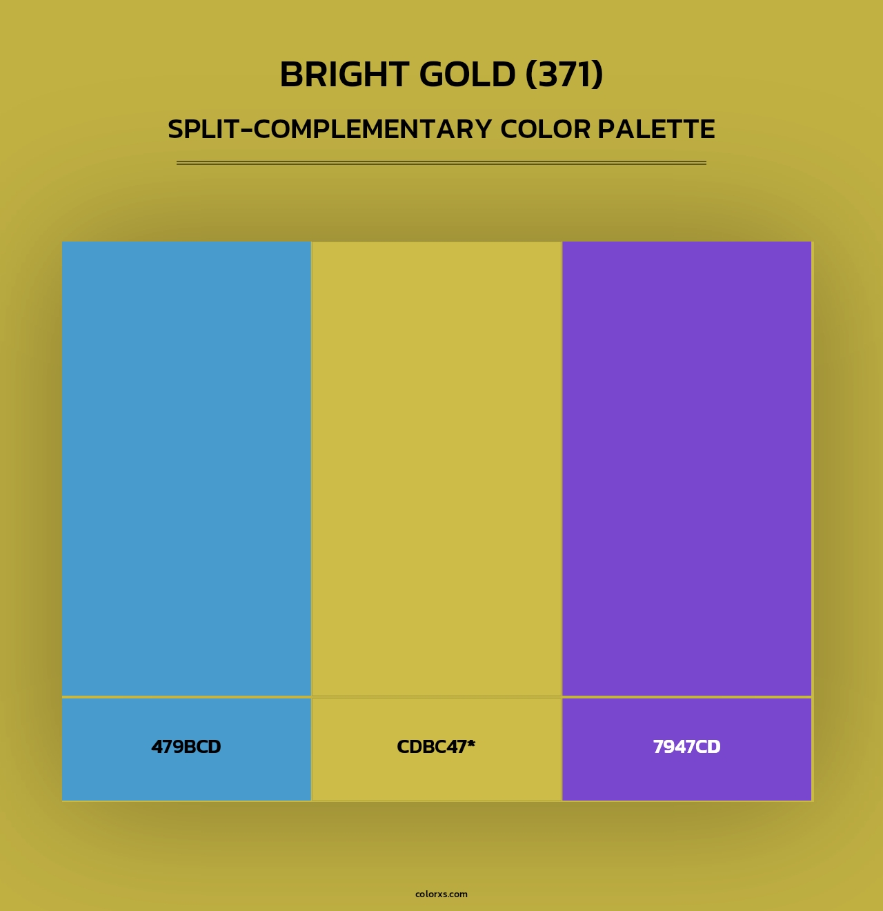 Bright Gold (371) - Split-Complementary Color Palette