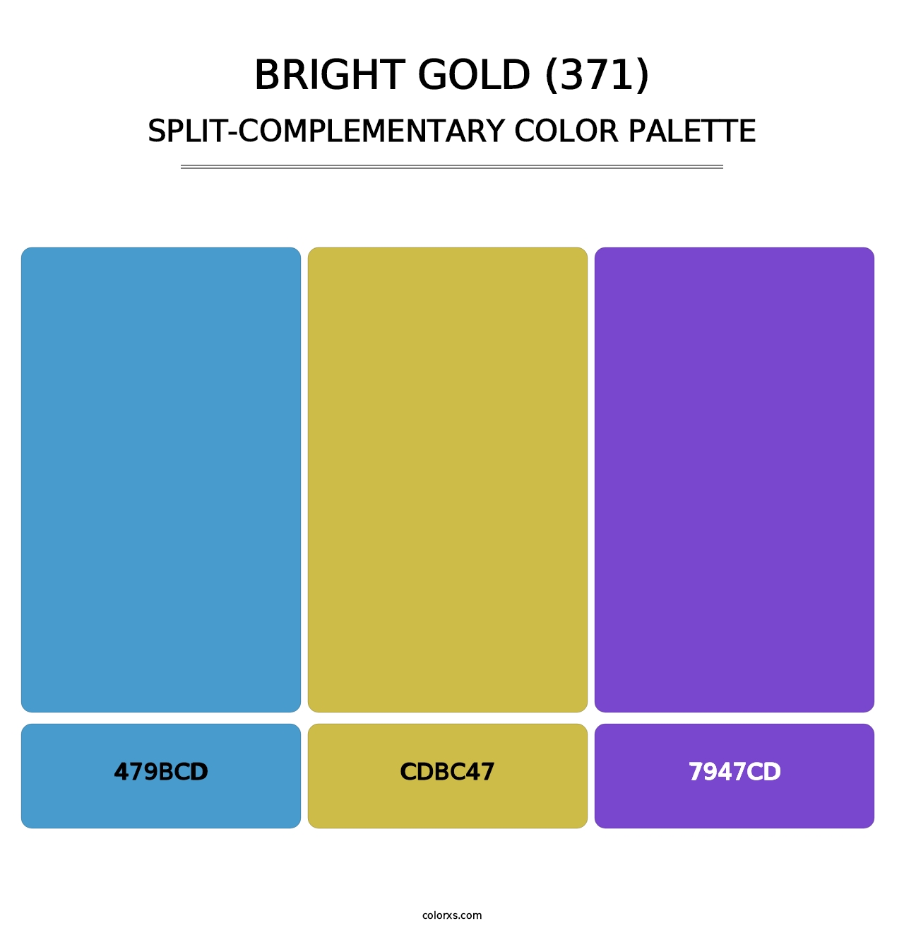Bright Gold (371) - Split-Complementary Color Palette