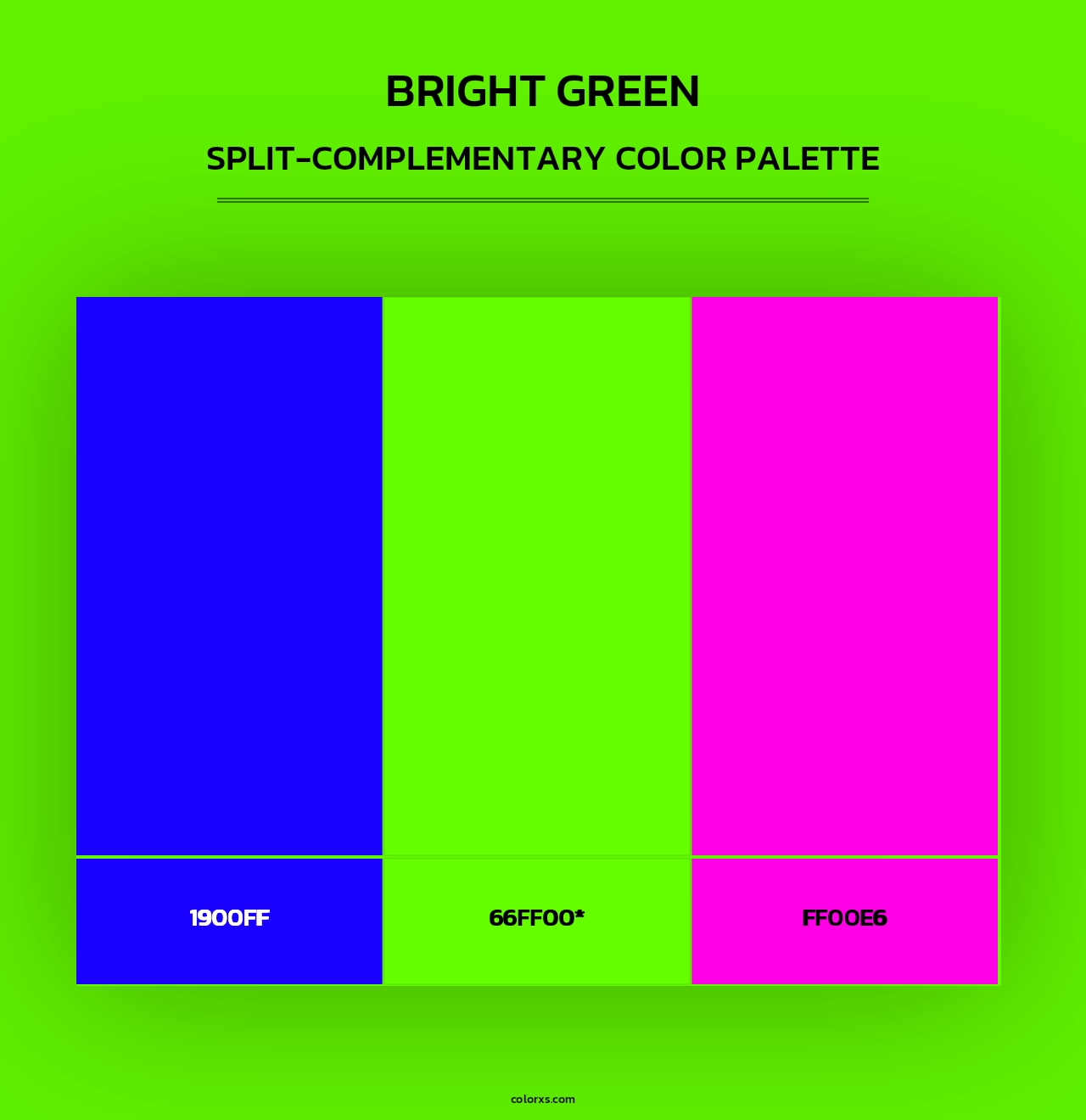 Bright Green - Split-Complementary Color Palette
