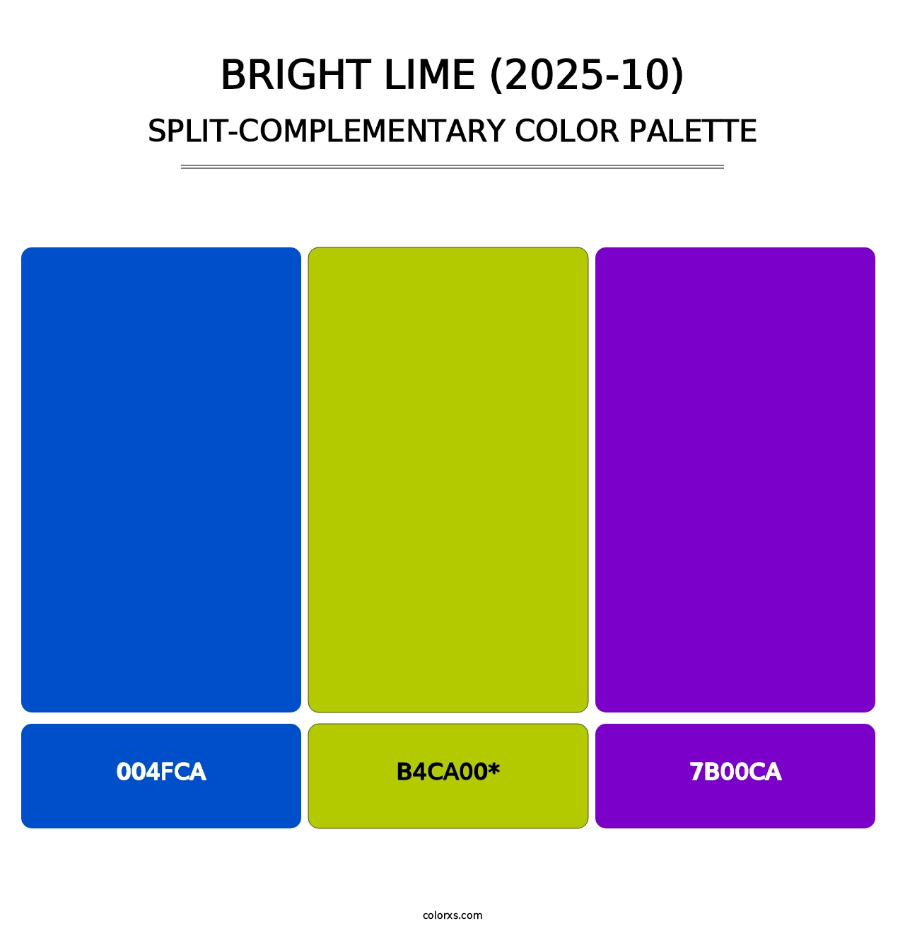 Bright Lime (2025-10) - Split-Complementary Color Palette