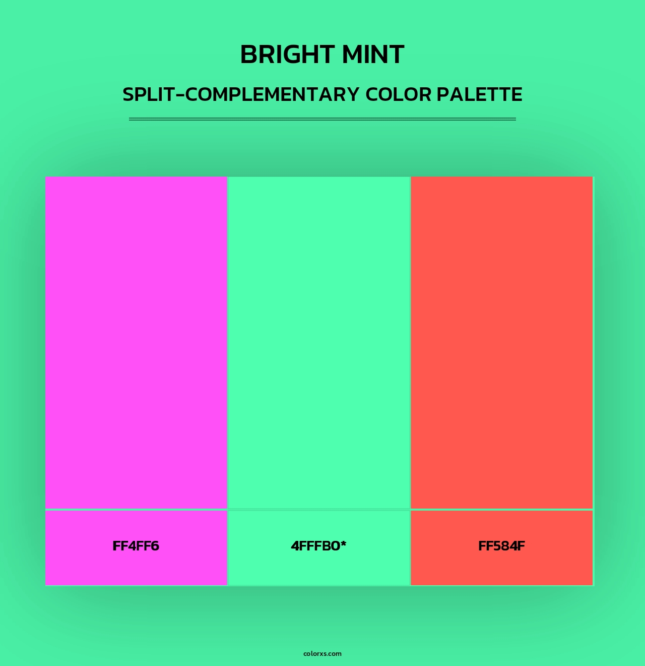 Bright Mint - Split-Complementary Color Palette