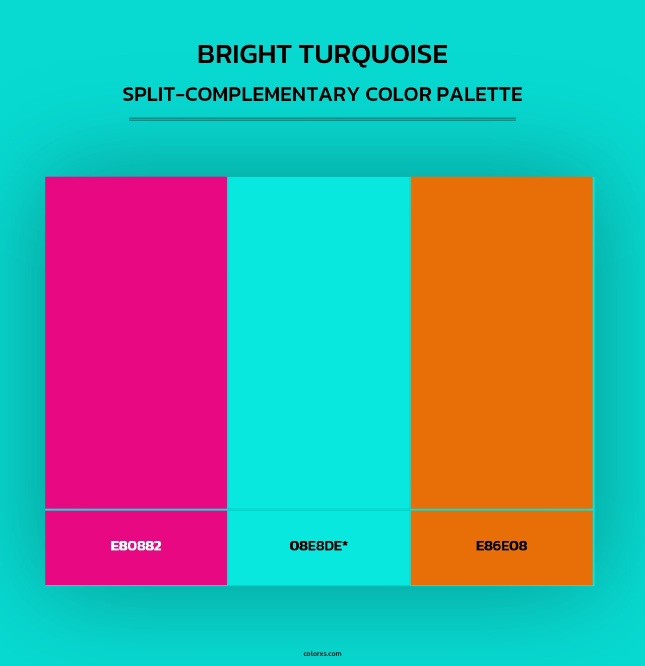 Bright Turquoise - Split-Complementary Color Palette