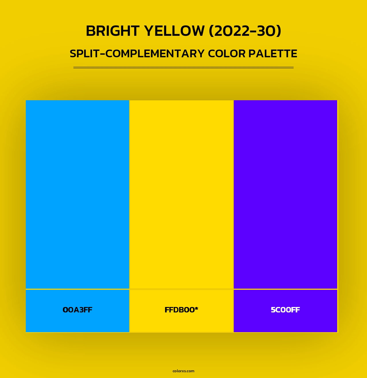 Bright Yellow (2022-30) - Split-Complementary Color Palette