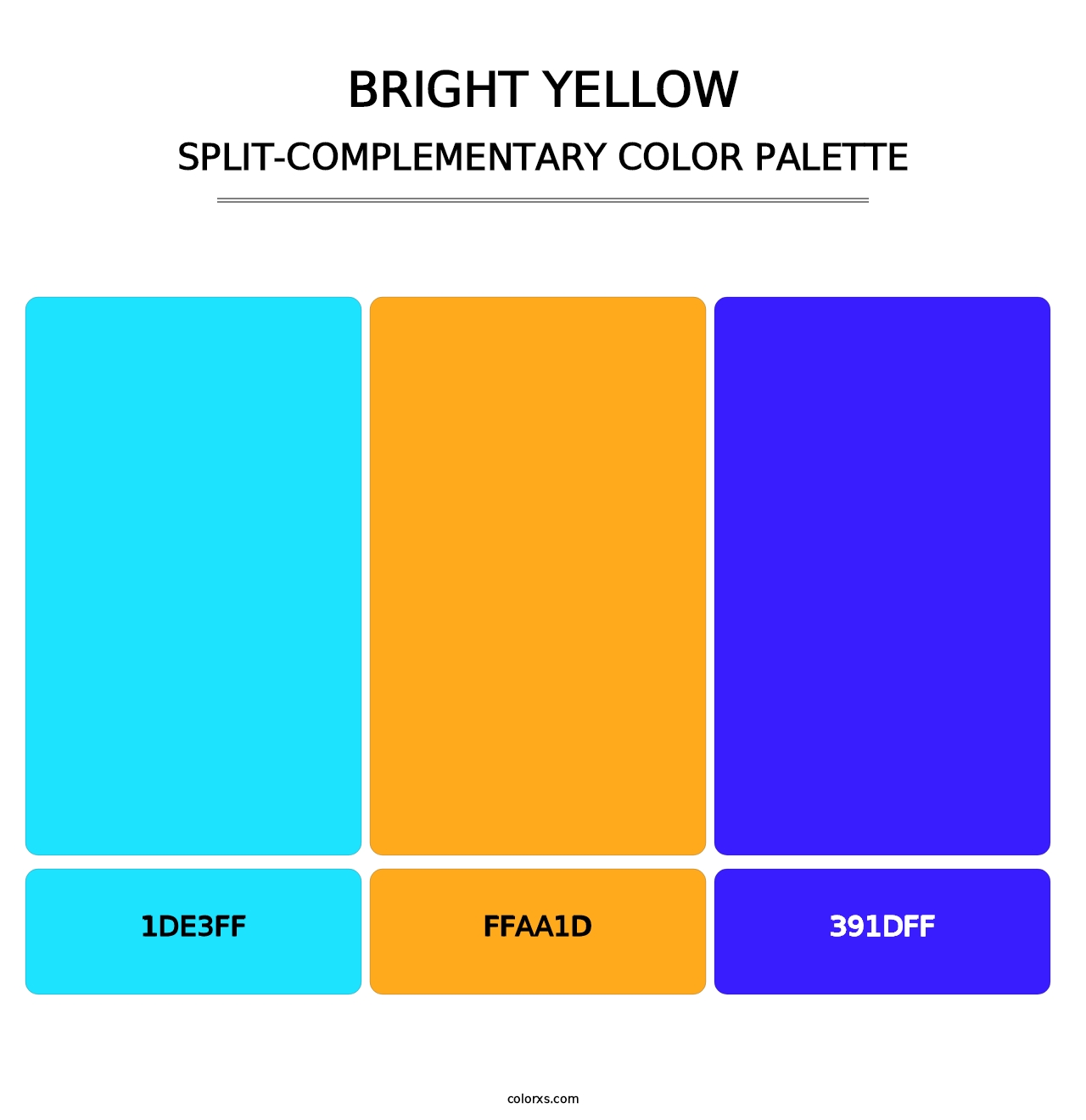 Bright Yellow - Split-Complementary Color Palette