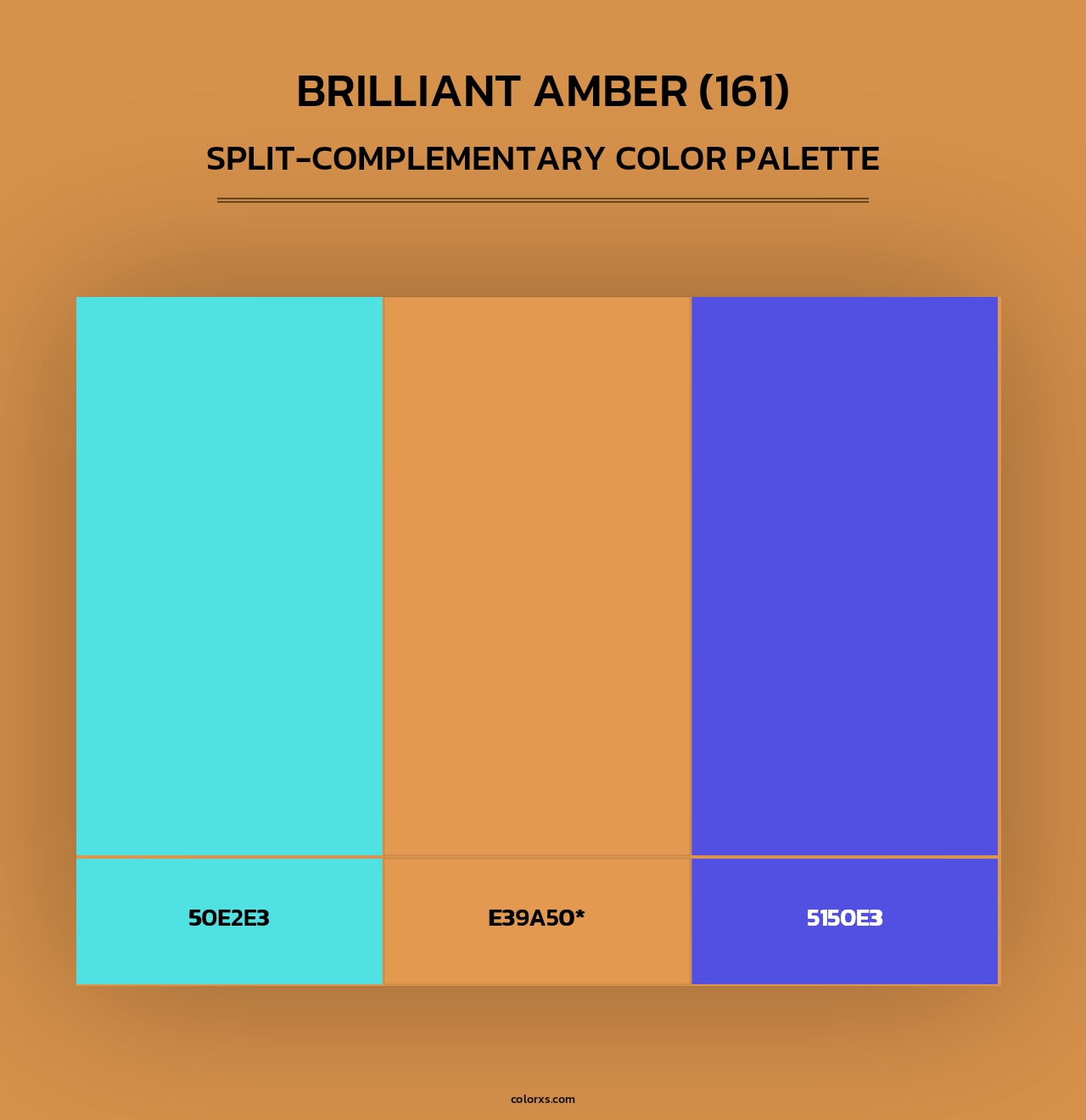 Brilliant Amber (161) - Split-Complementary Color Palette