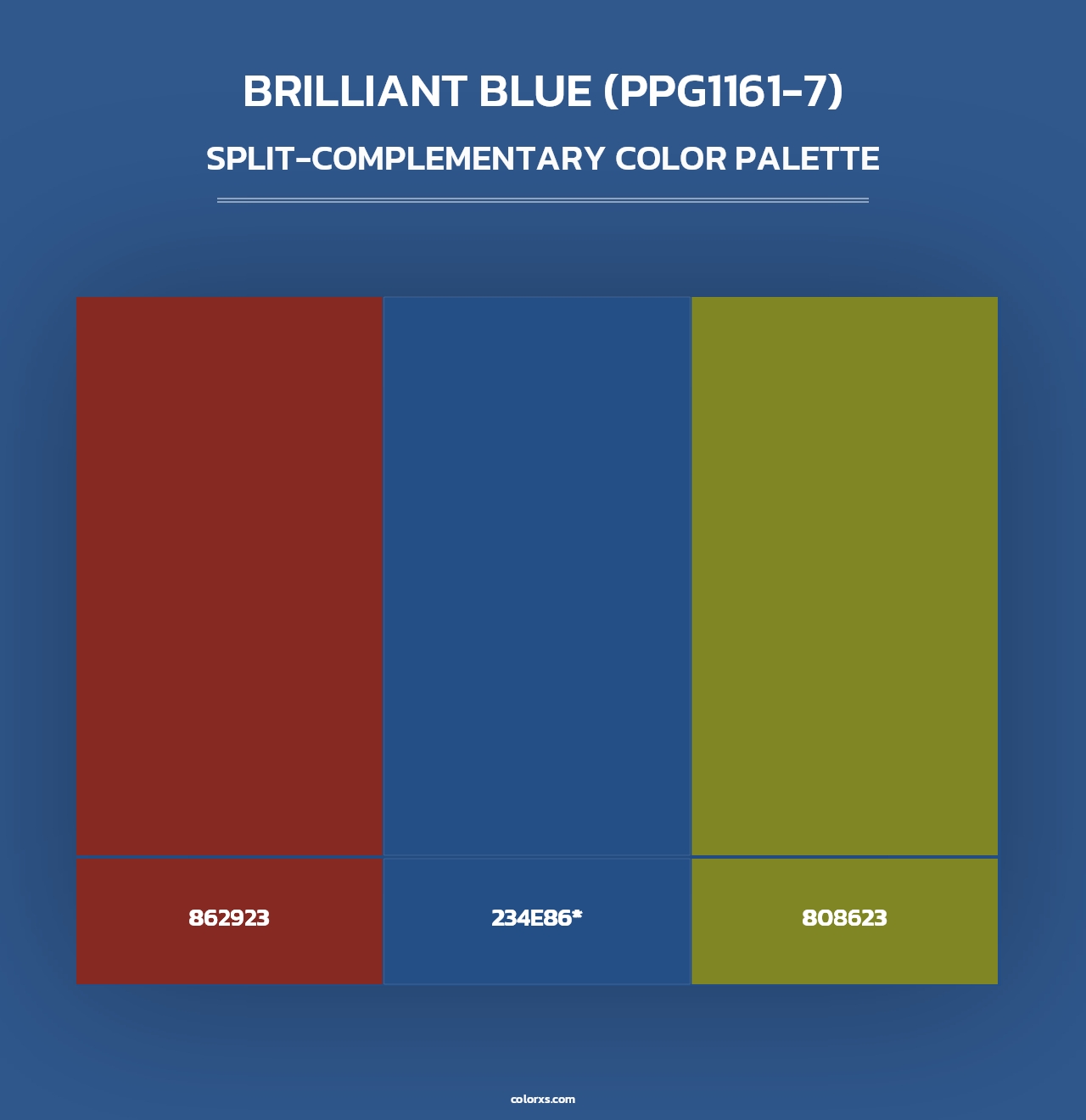 Brilliant Blue (PPG1161-7) - Split-Complementary Color Palette