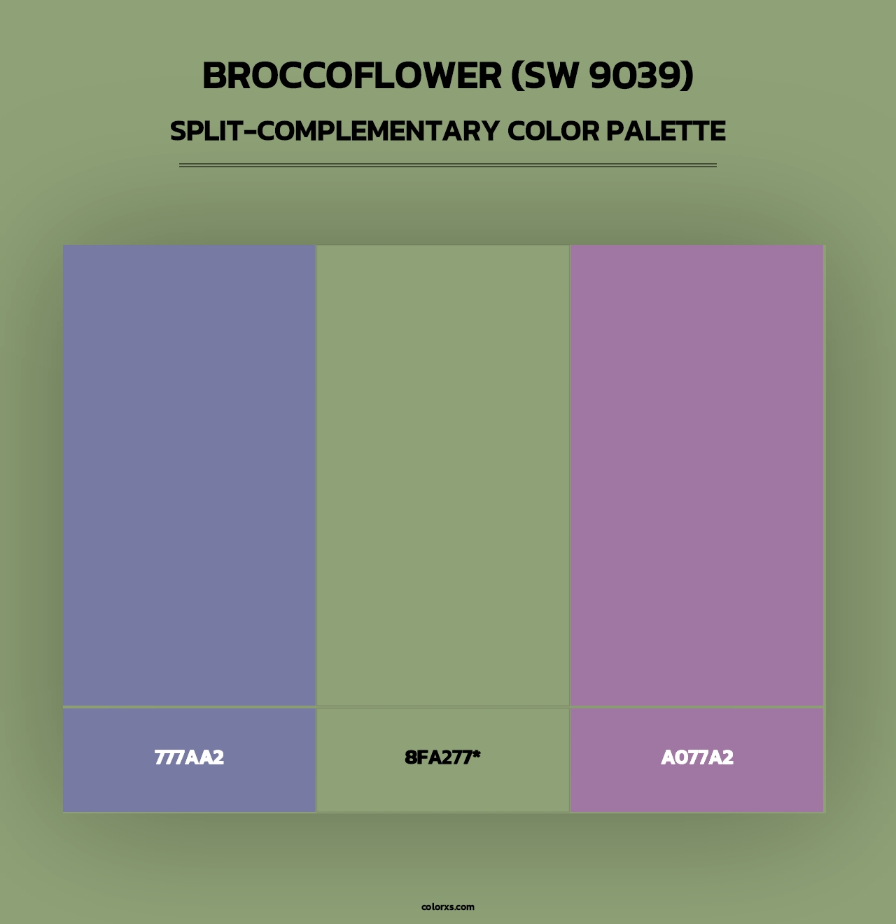 Broccoflower (SW 9039) - Split-Complementary Color Palette