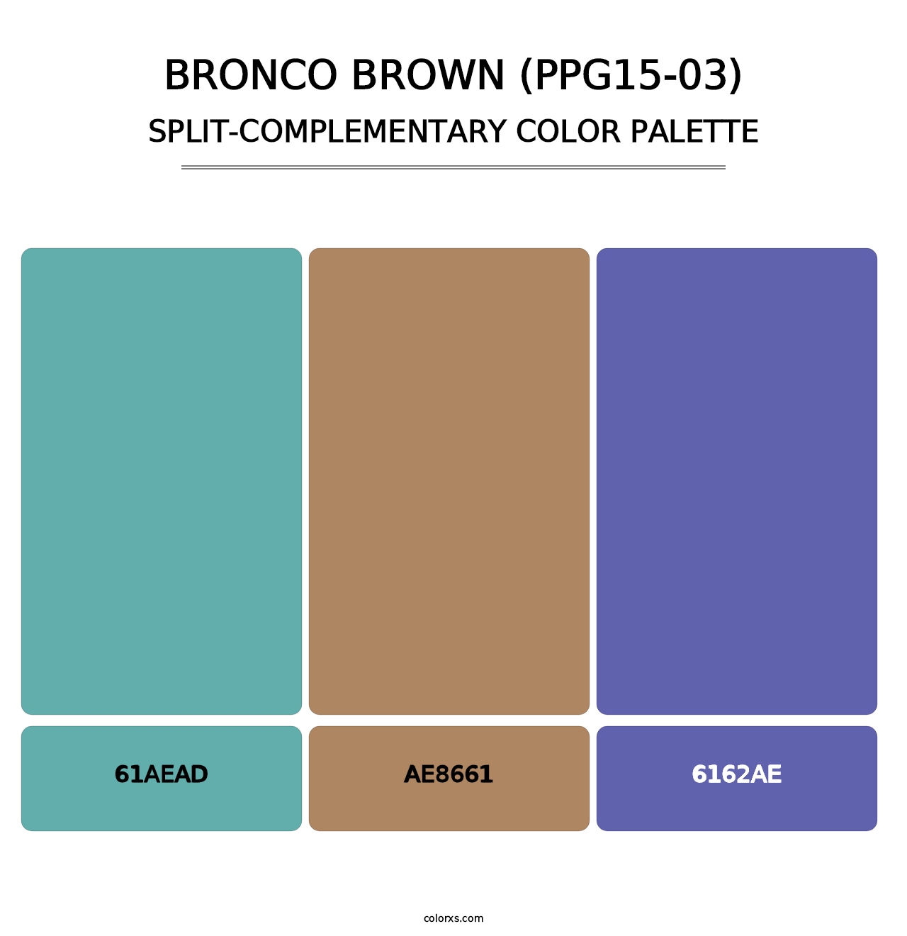 Bronco Brown (PPG15-03) - Split-Complementary Color Palette