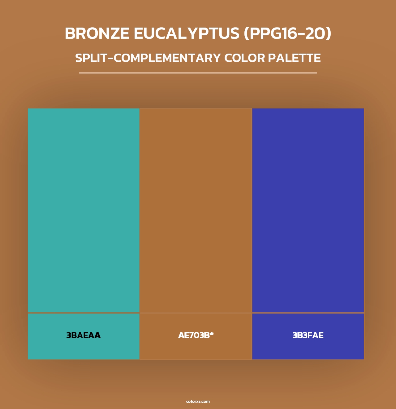 Bronze Eucalyptus (PPG16-20) - Split-Complementary Color Palette