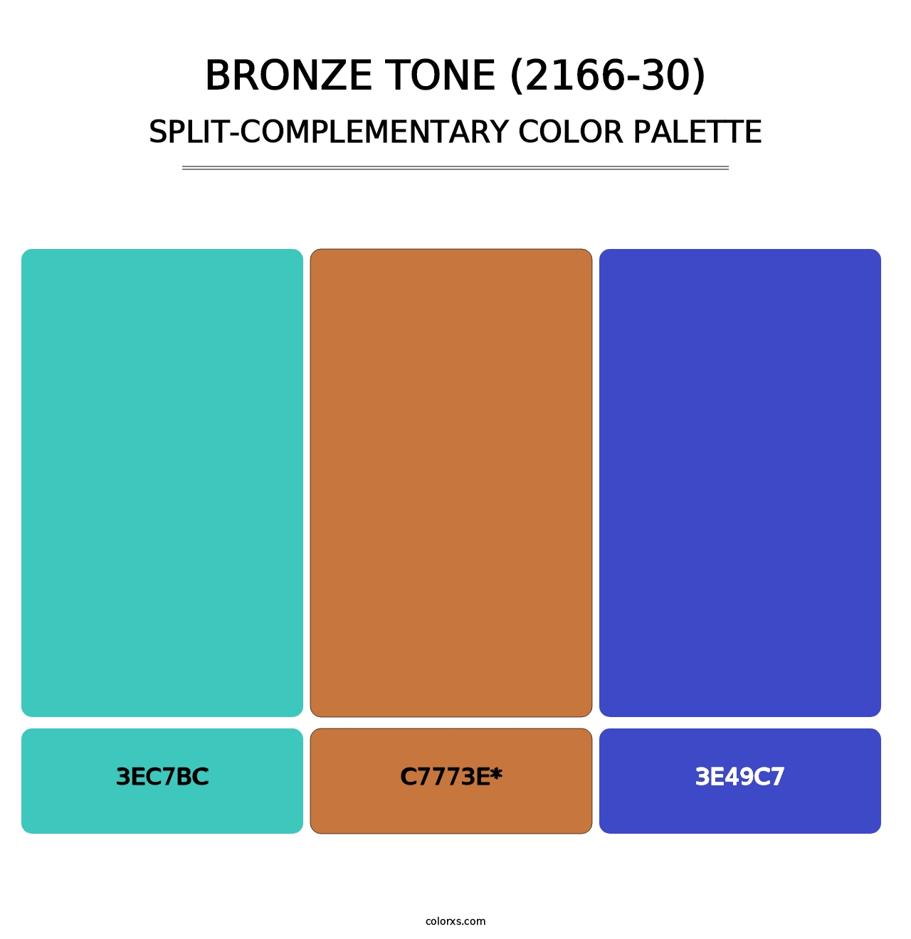 Bronze Tone (2166-30) - Split-Complementary Color Palette