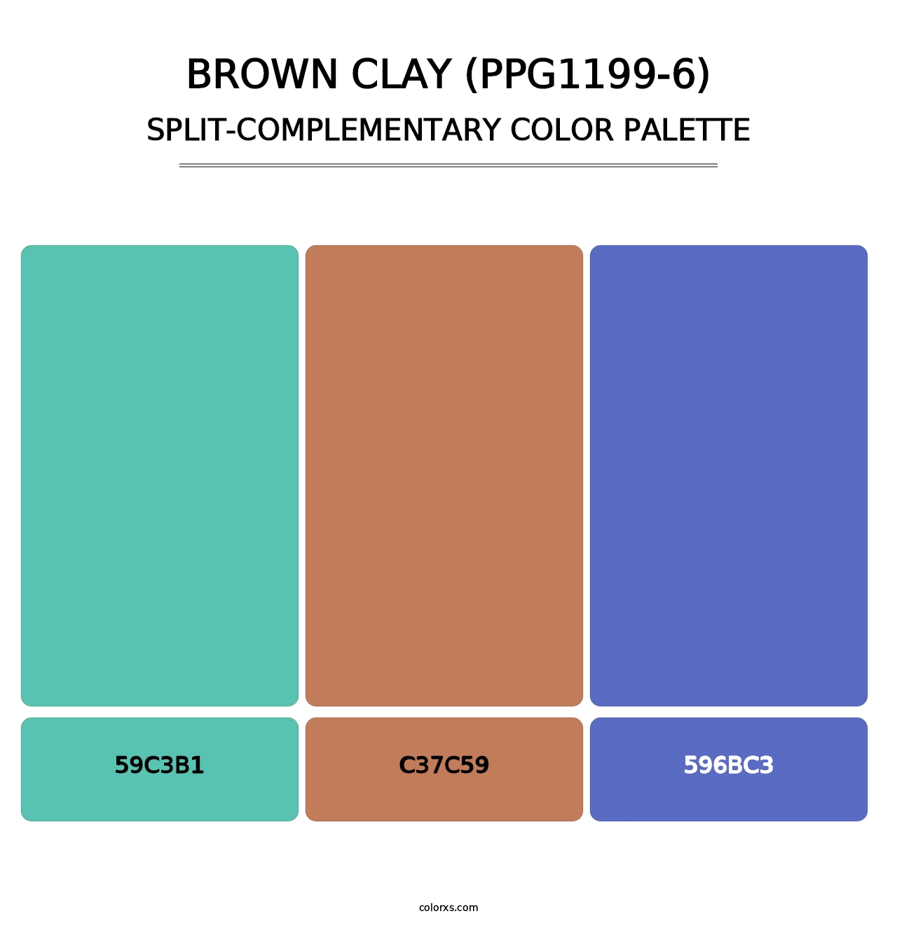 Brown Clay (PPG1199-6) - Split-Complementary Color Palette