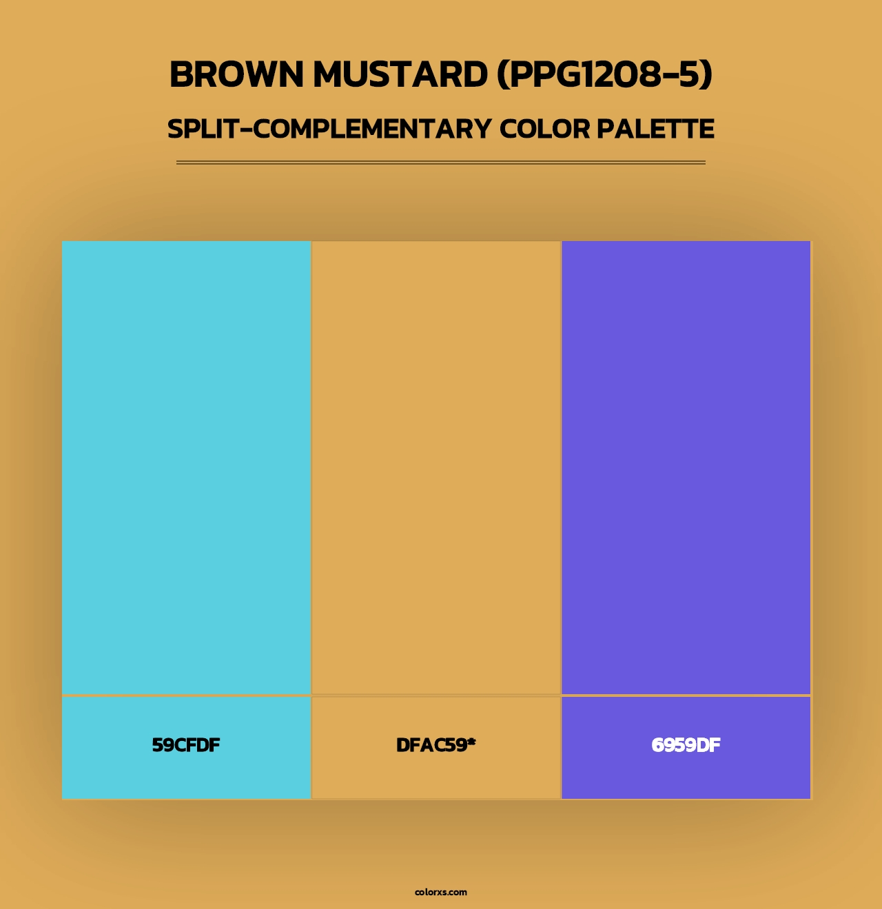 Brown Mustard (PPG1208-5) - Split-Complementary Color Palette