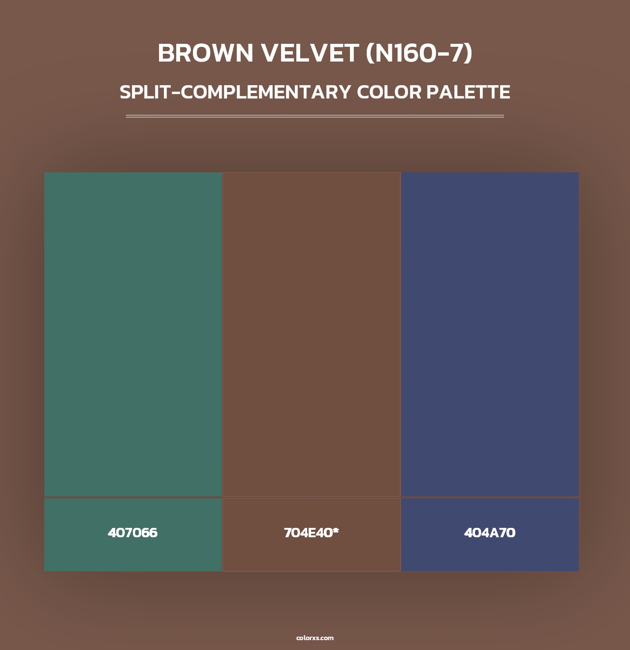 Brown Velvet (N160-7) - Split-Complementary Color Palette