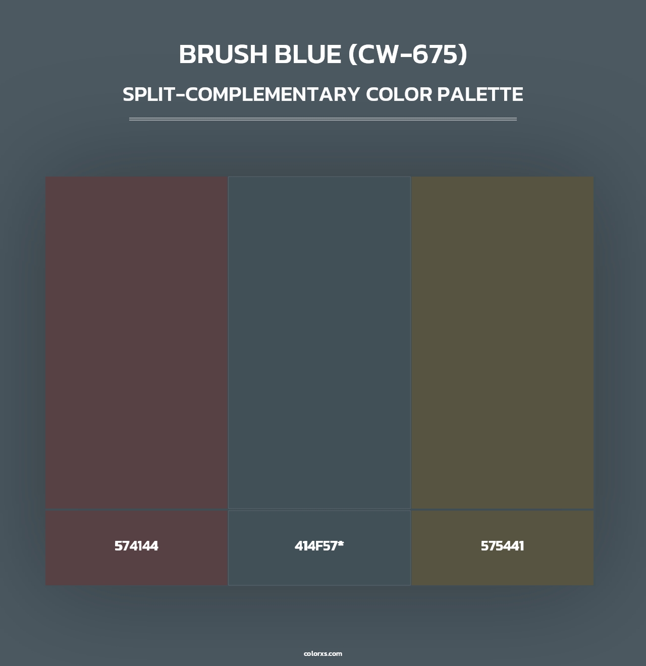 Brush Blue (CW-675) - Split-Complementary Color Palette