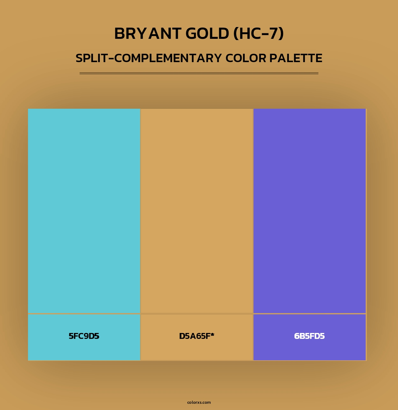 Bryant Gold (HC-7) - Split-Complementary Color Palette