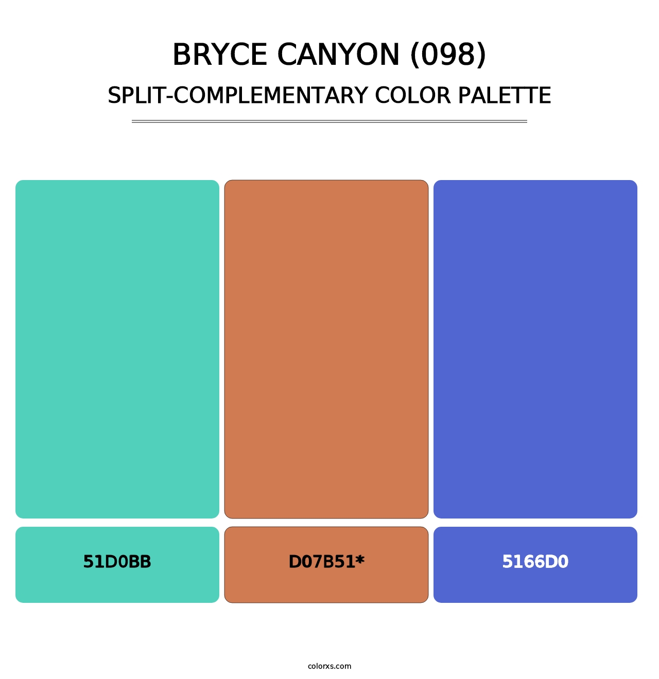 Bryce Canyon (098) - Split-Complementary Color Palette
