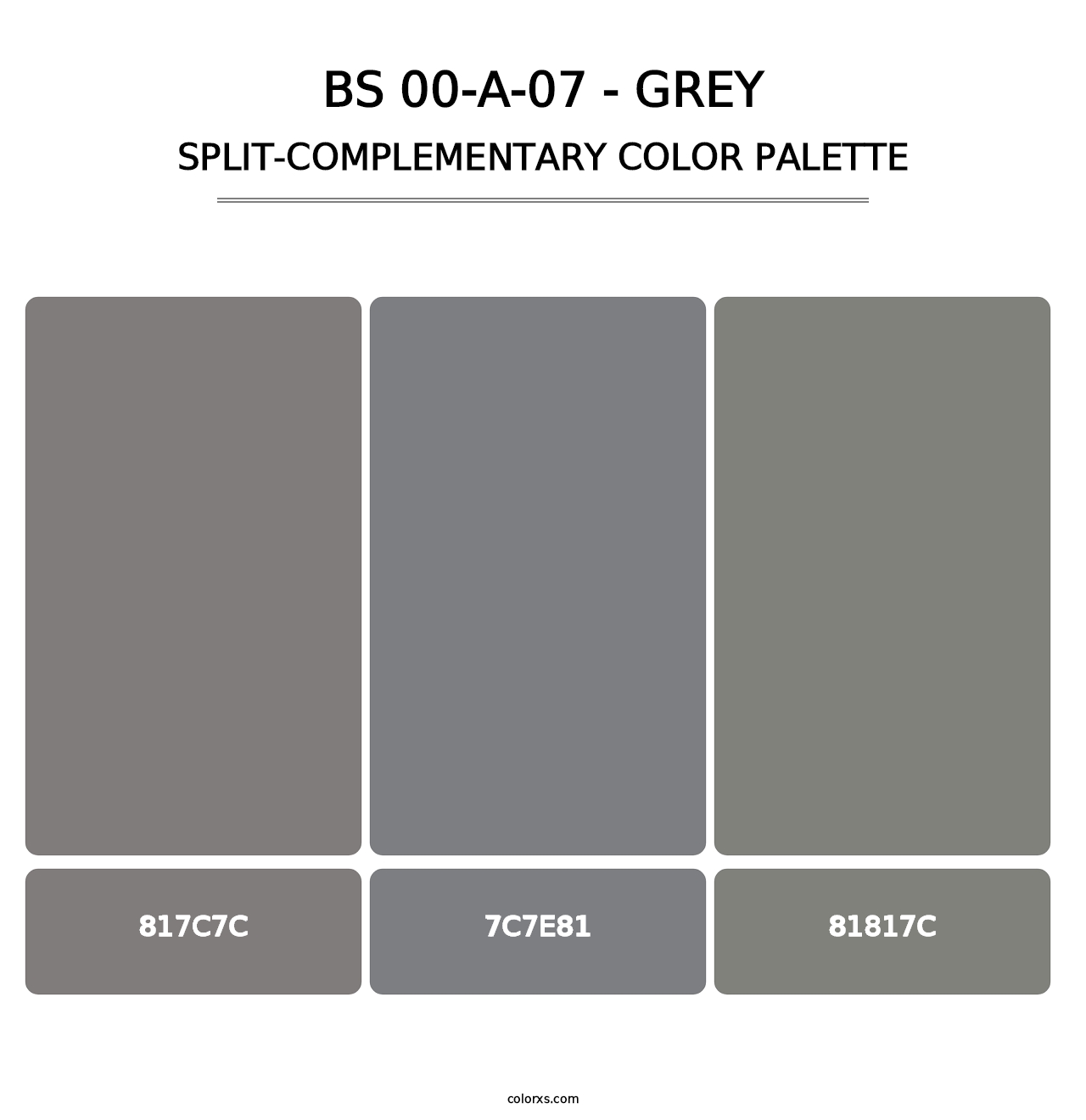 BS 00-A-07 - Grey - Split-Complementary Color Palette