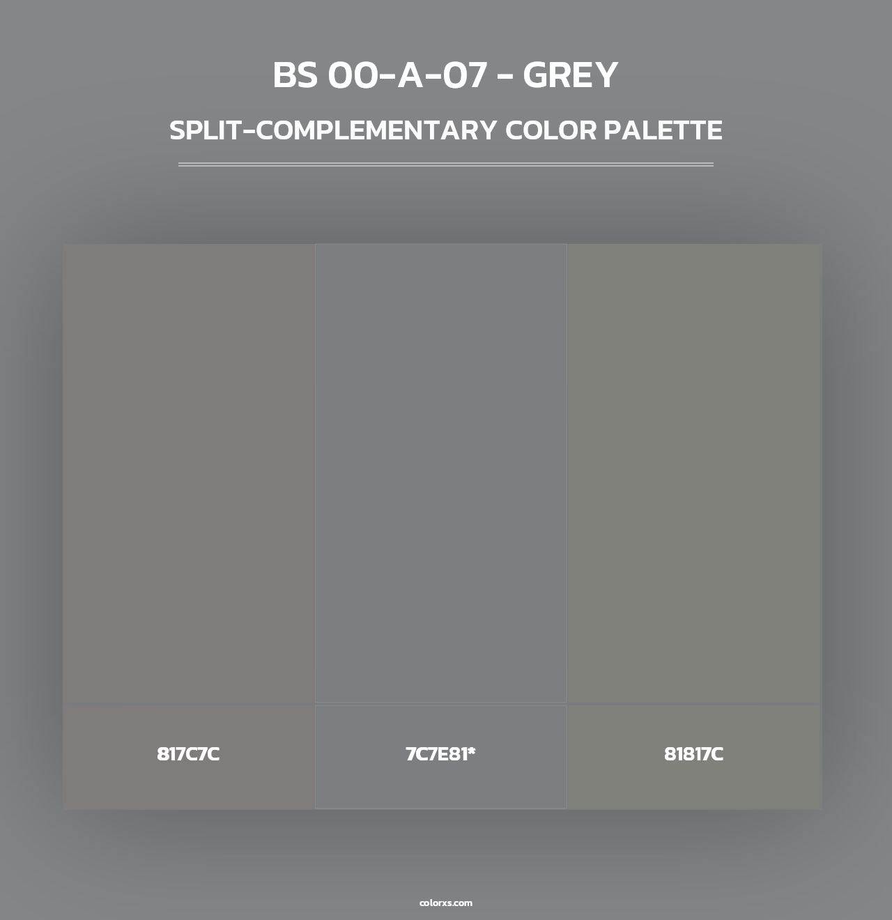BS 00-A-07 - Grey - Split-Complementary Color Palette