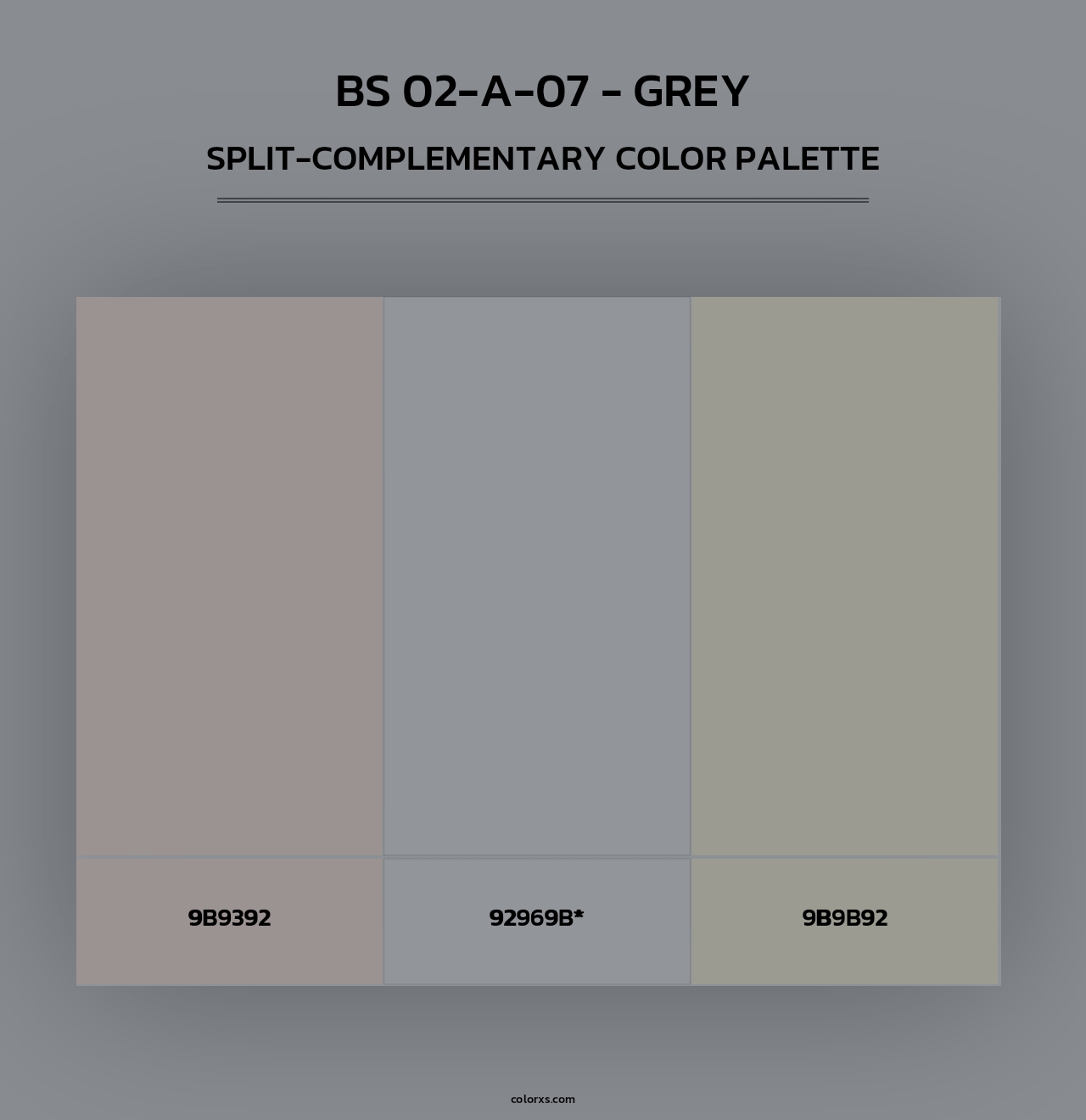 BS 02-A-07 - Grey - Split-Complementary Color Palette