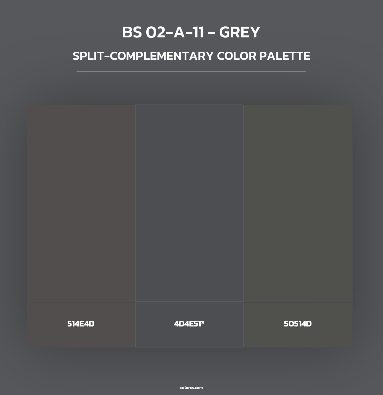 BS 02-A-11 - Grey - Split-Complementary Color Palette