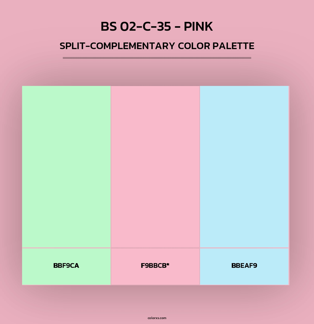BS 02-C-35 - Pink - Split-Complementary Color Palette