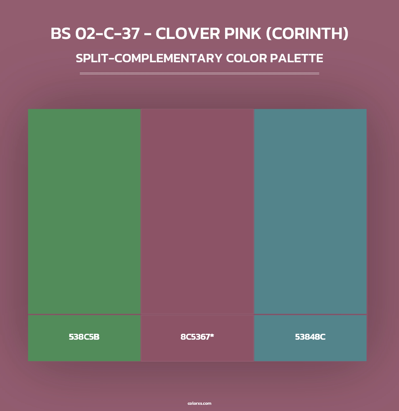 BS 02-C-37 - Clover Pink (Corinth) - Split-Complementary Color Palette