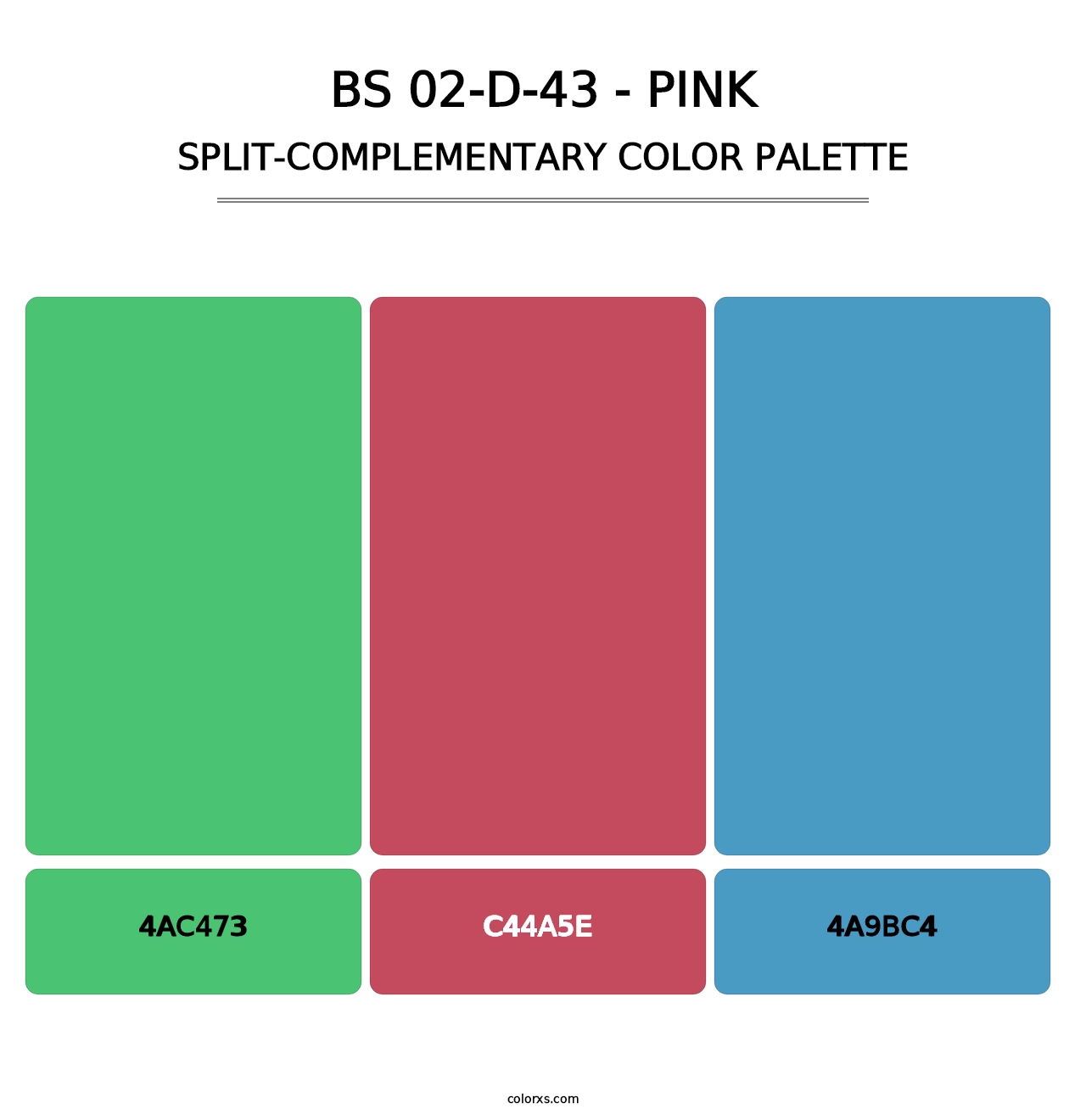 BS 02-D-43 - Pink - Split-Complementary Color Palette