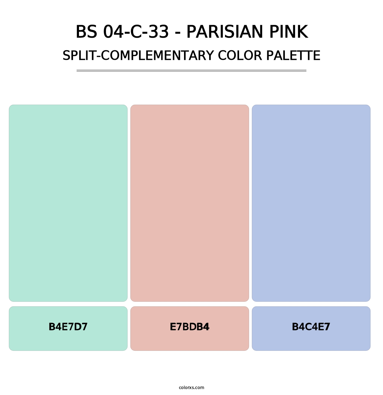 BS 04-C-33 - Parisian Pink - Split-Complementary Color Palette