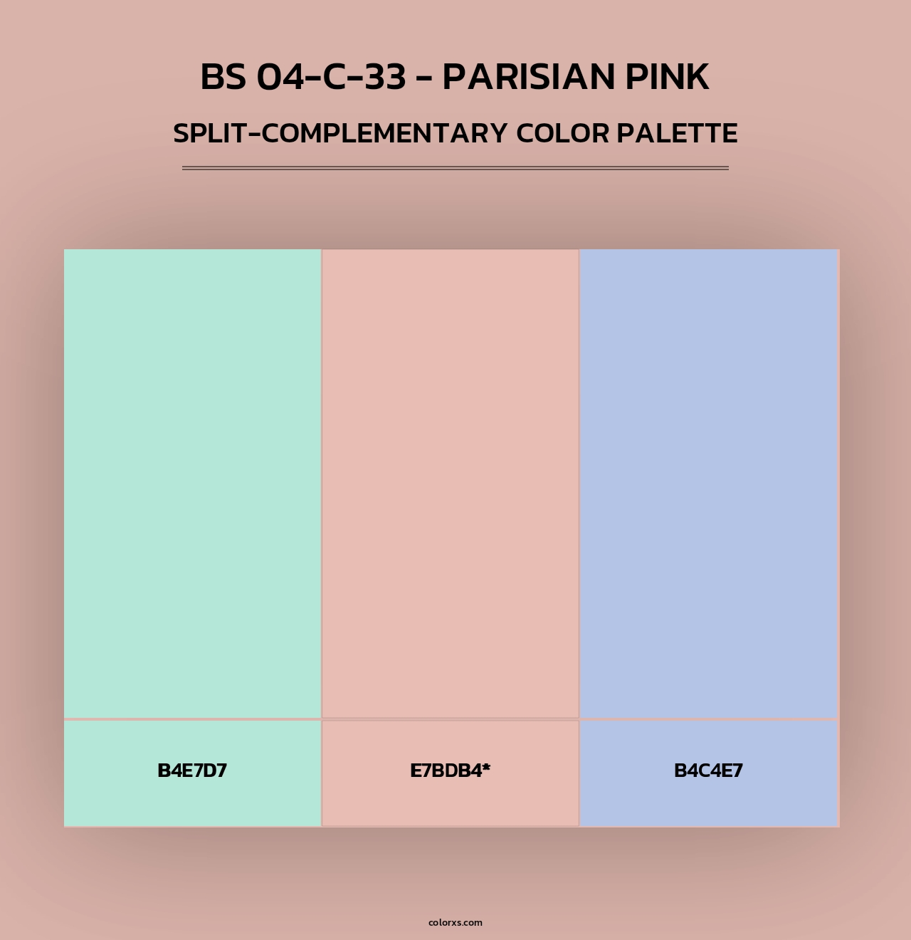 BS 04-C-33 - Parisian Pink - Split-Complementary Color Palette