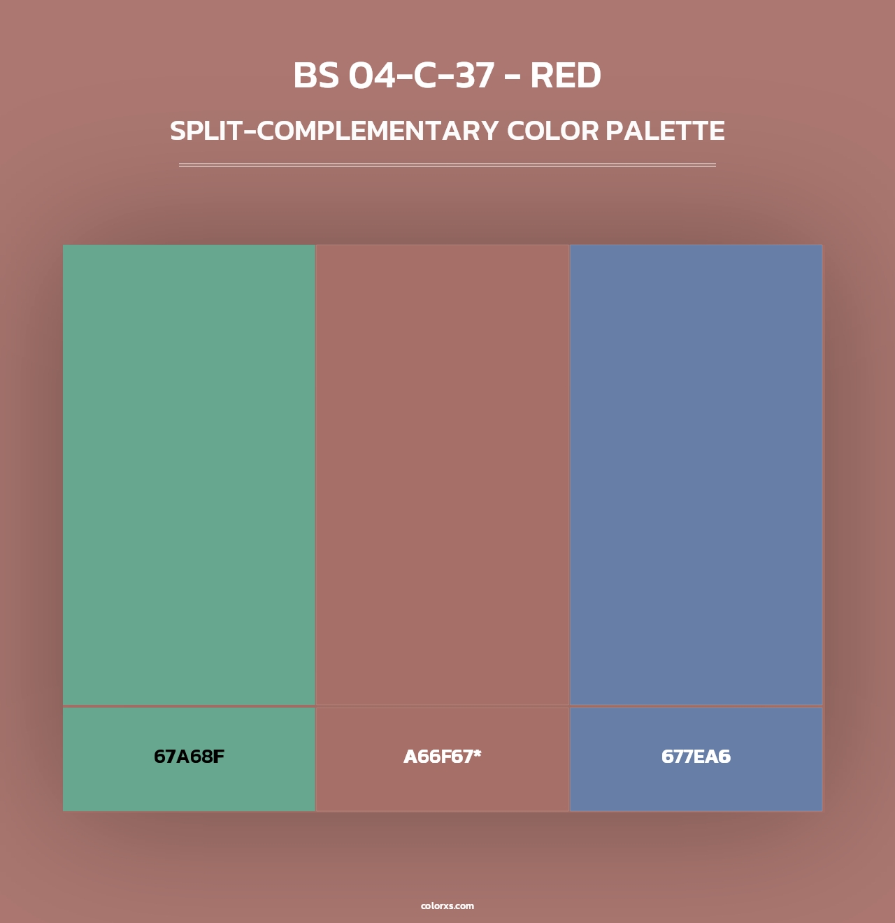 BS 04-C-37 - Red - Split-Complementary Color Palette