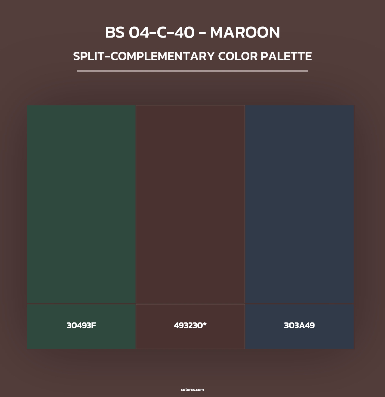 BS 04-C-40 - Maroon - Split-Complementary Color Palette