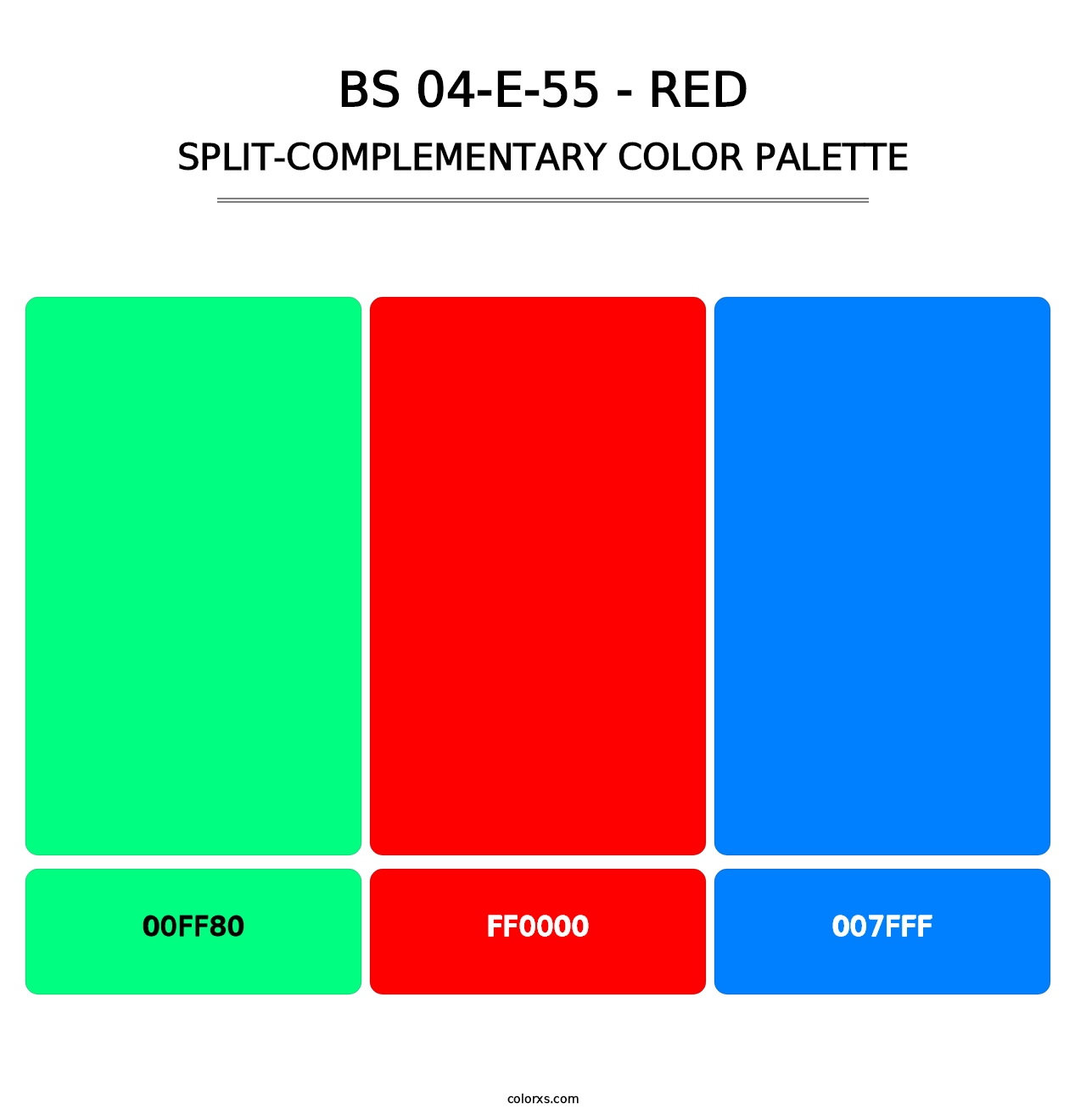 BS 04-E-55 - Red - Split-Complementary Color Palette
