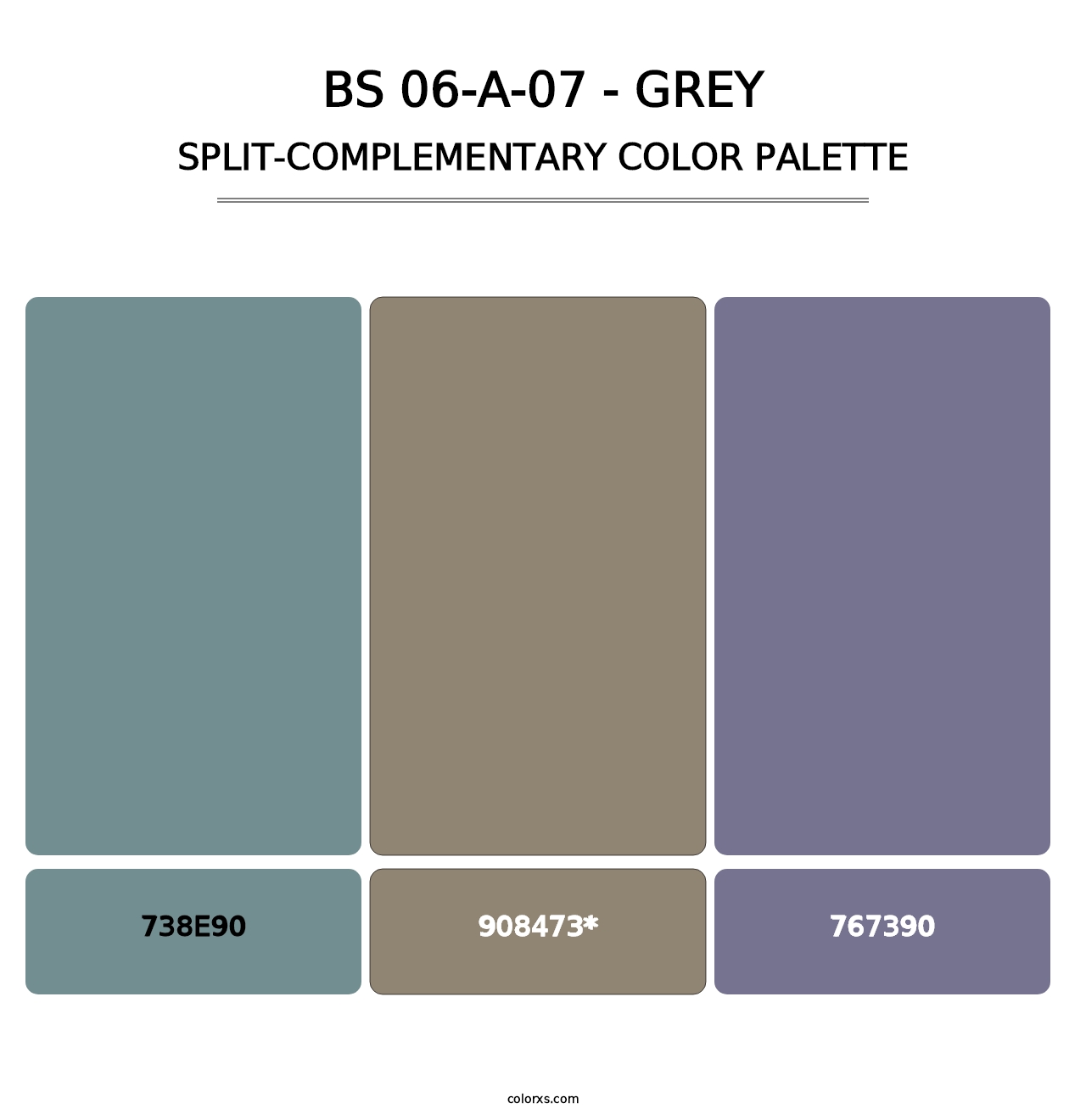 BS 06-A-07 - Grey - Split-Complementary Color Palette