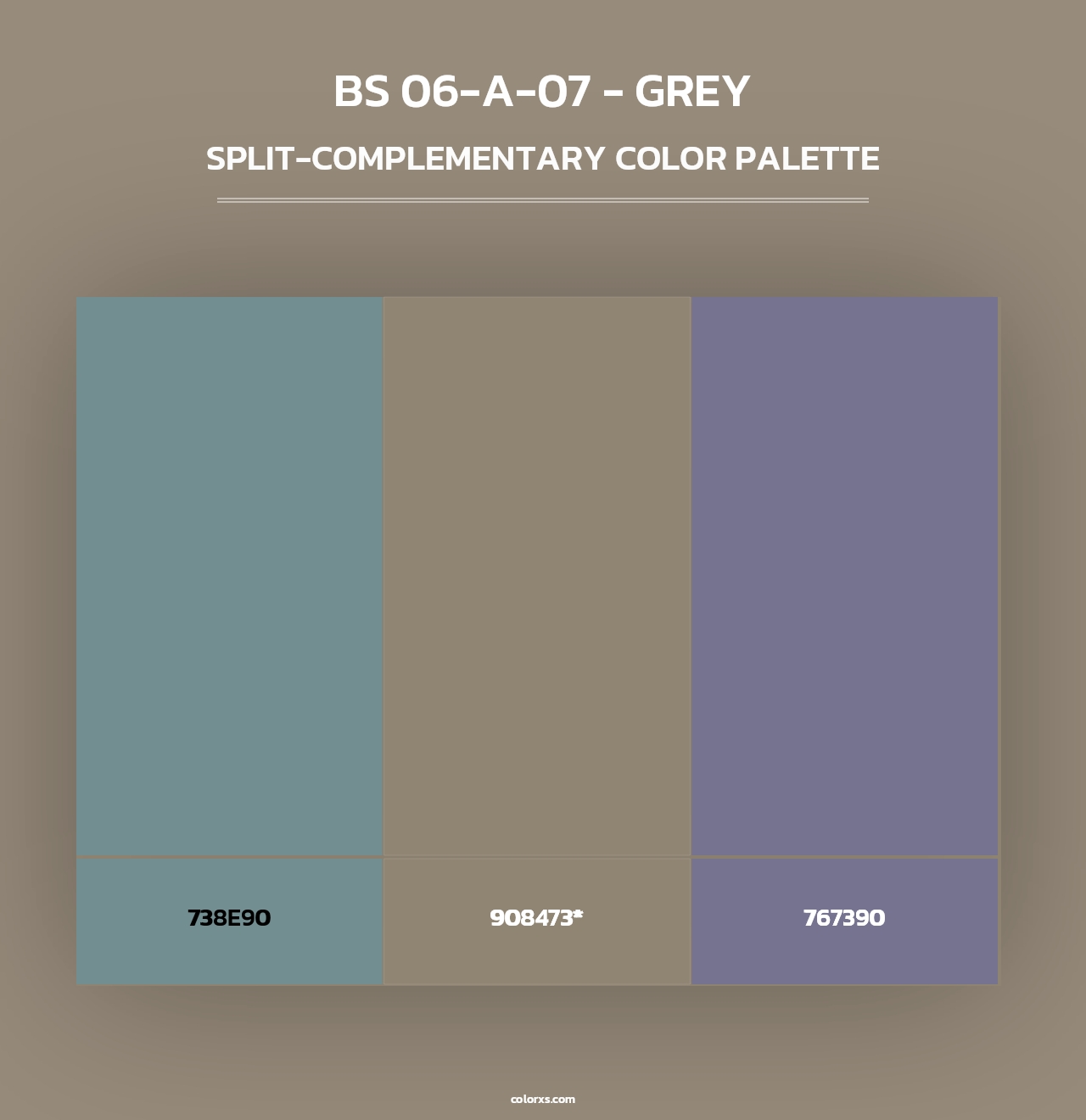 BS 06-A-07 - Grey - Split-Complementary Color Palette