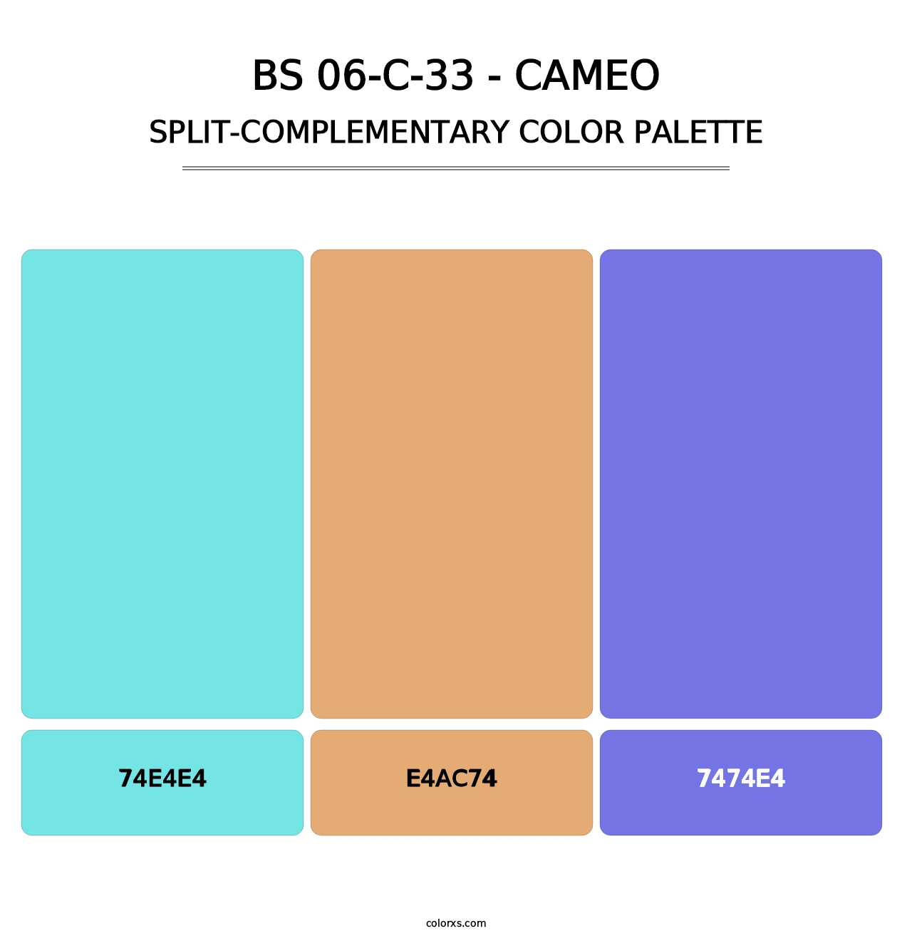 BS 06-C-33 - Cameo - Split-Complementary Color Palette