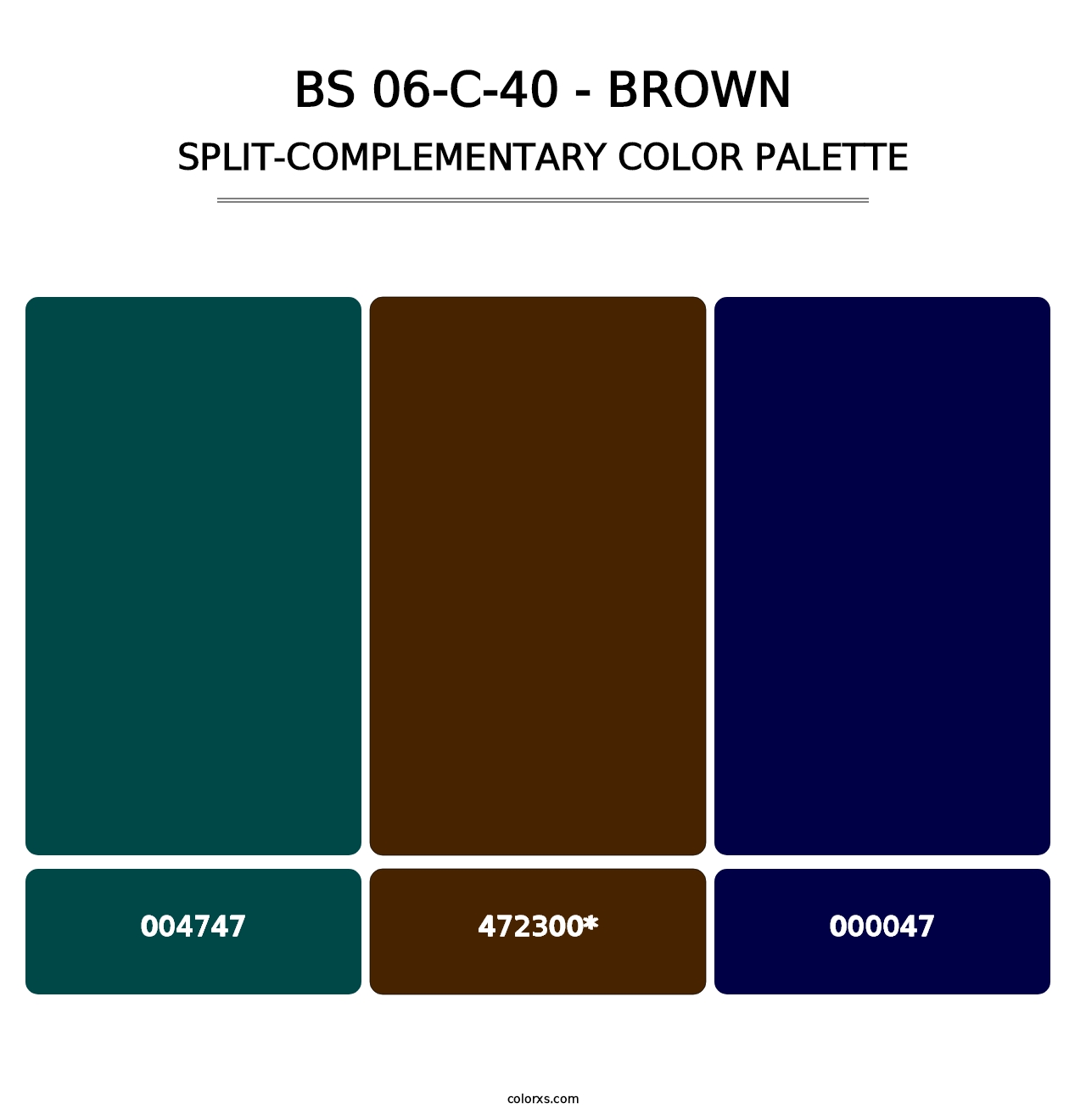 BS 06-C-40 - Brown - Split-Complementary Color Palette