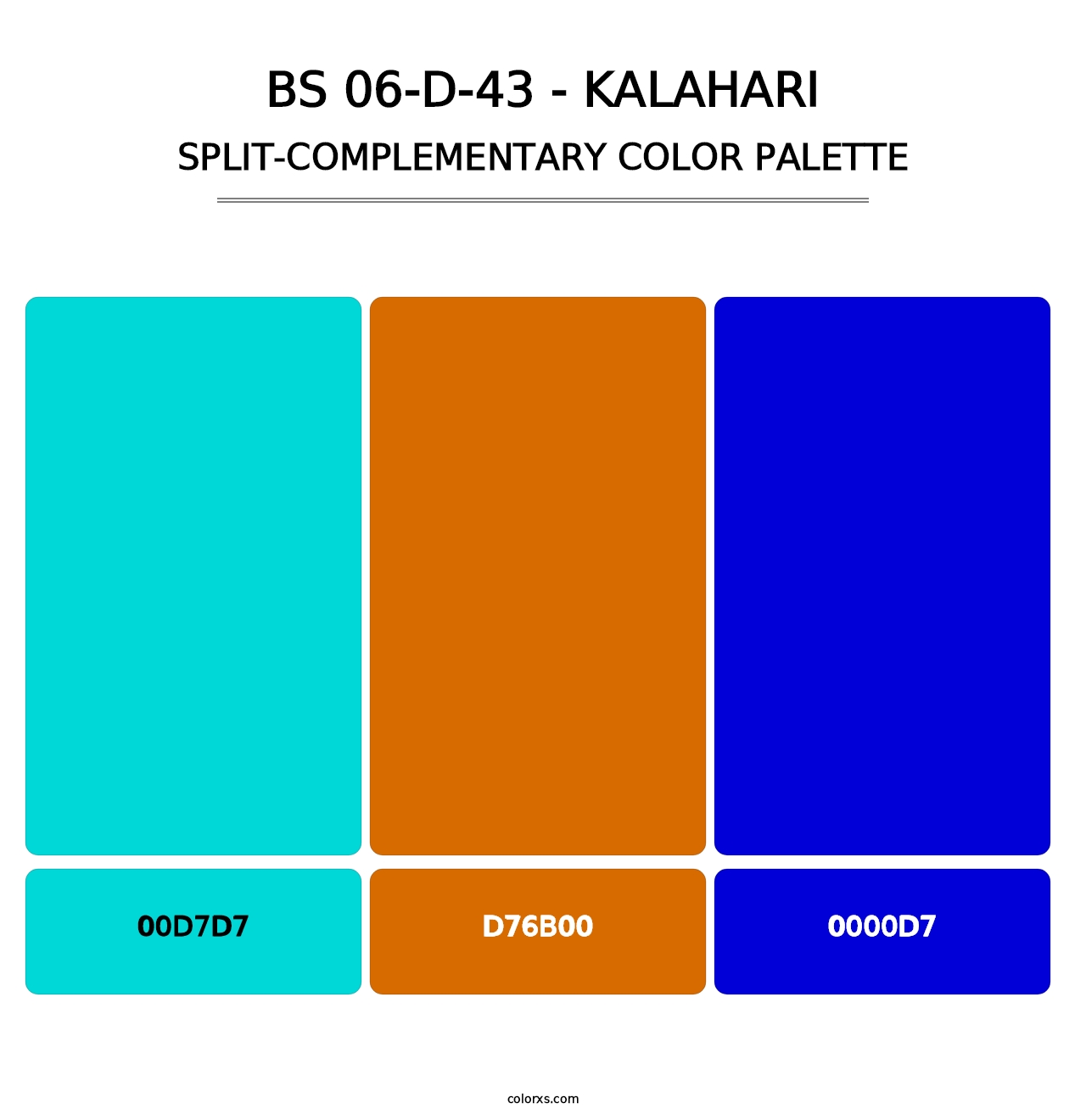 BS 06-D-43 - Kalahari - Split-Complementary Color Palette