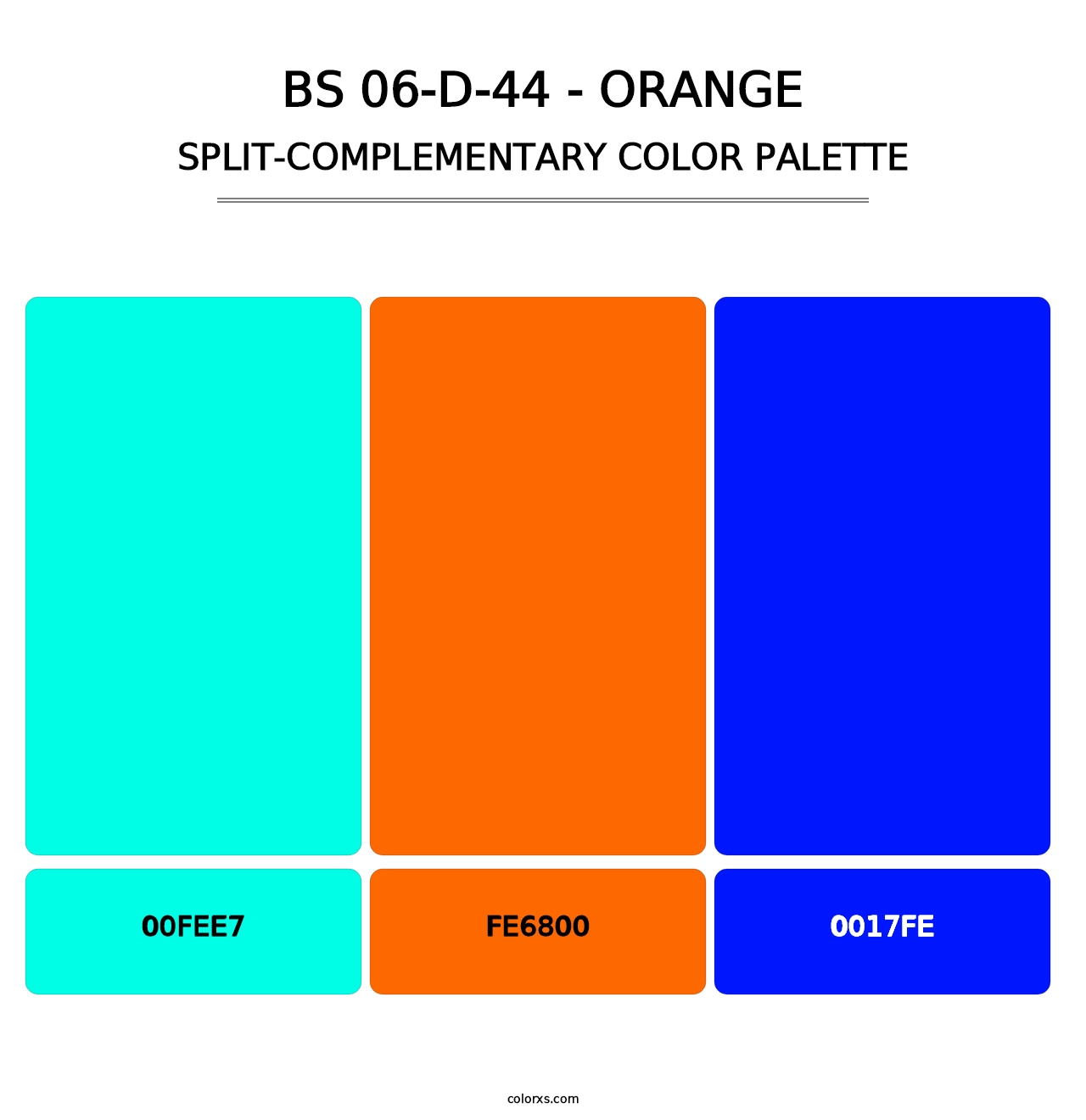 BS 06-D-44 - Orange - Split-Complementary Color Palette