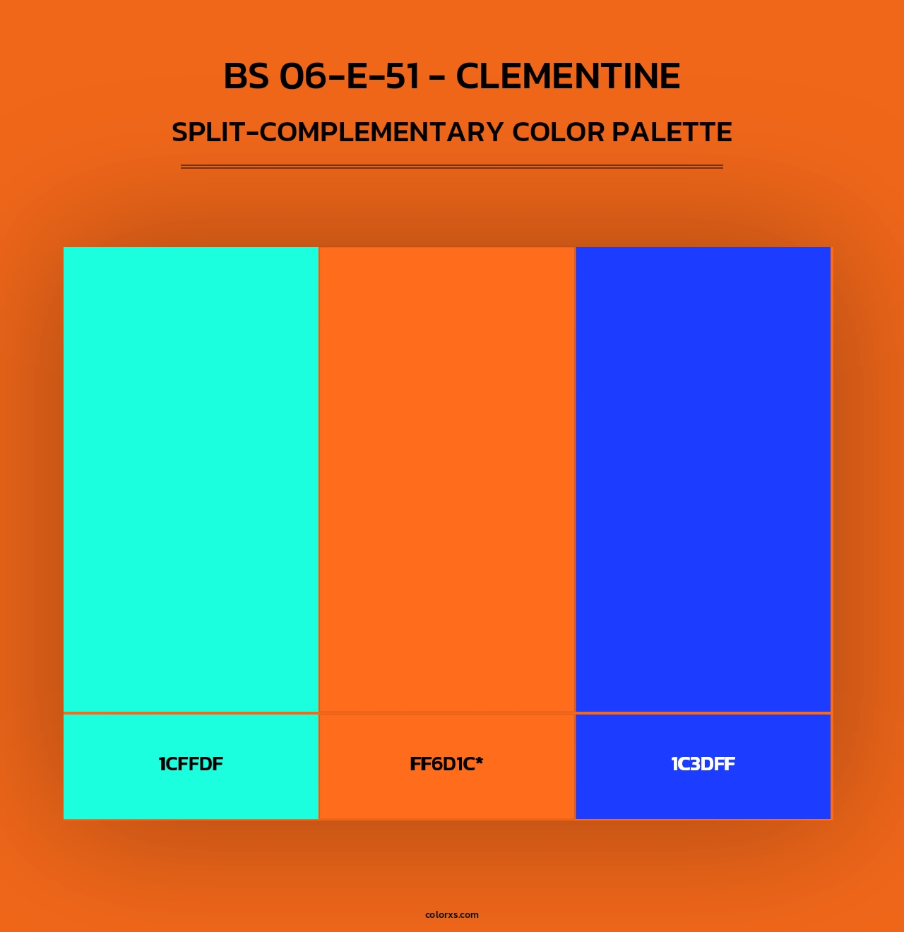 BS 06-E-51 - Clementine - Split-Complementary Color Palette